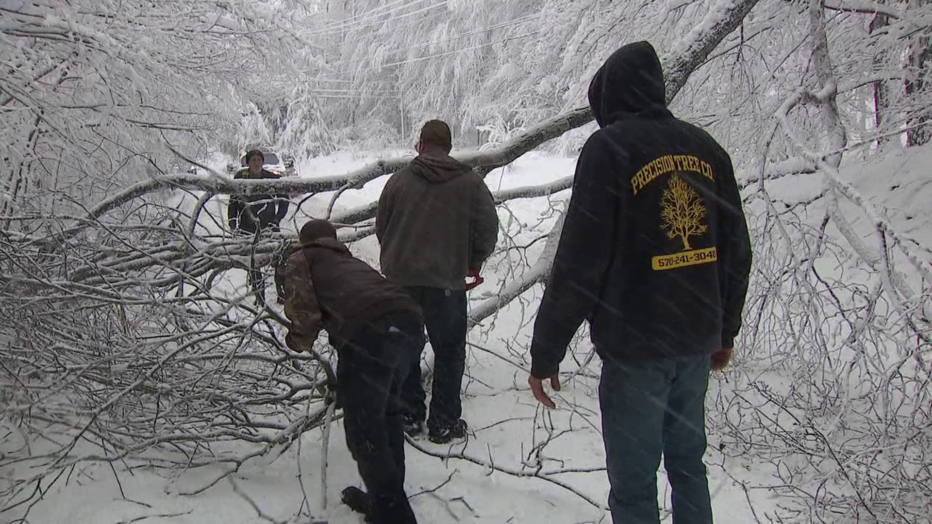 A heavy blanket of snow has decorated much of Northeastern Pennsylvania. Newswatch 16's Emily Kress reports on a busy day for crews and residents.