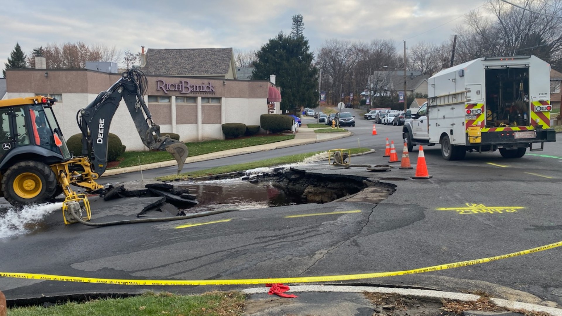 The break affected several nearby communities in Lackawanna County.