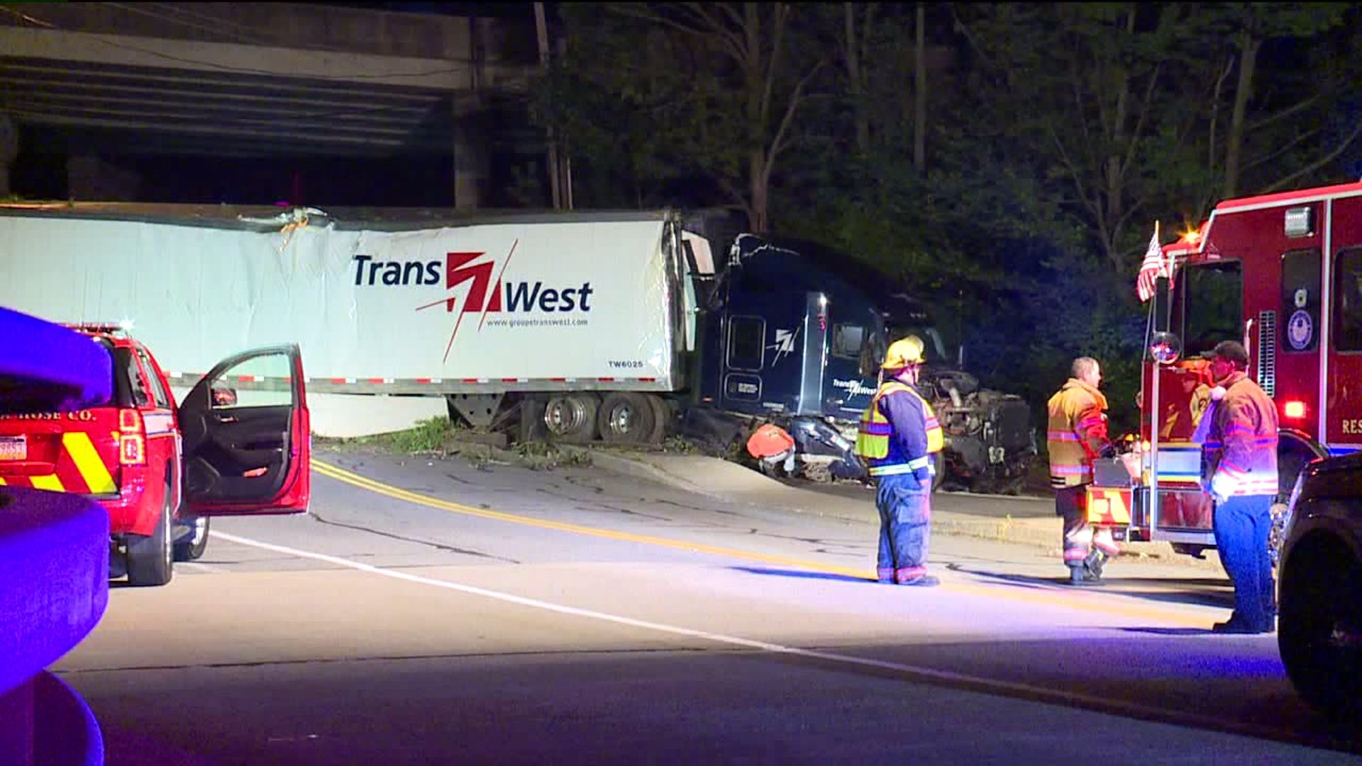 Road Closed Due to Tractor Trailer Crash in Lackawanna County
