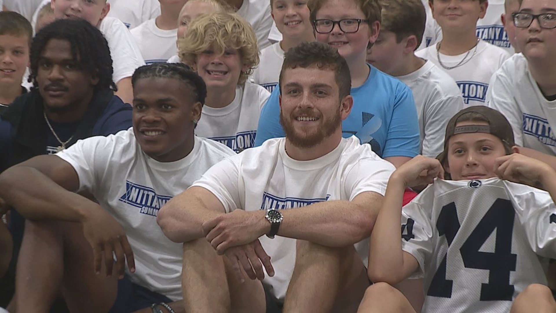 Sean Clifford, along with teammates Dominic DeLuca, Ji'Ayir Brown and others held a youth football camp at Riverfront Sports