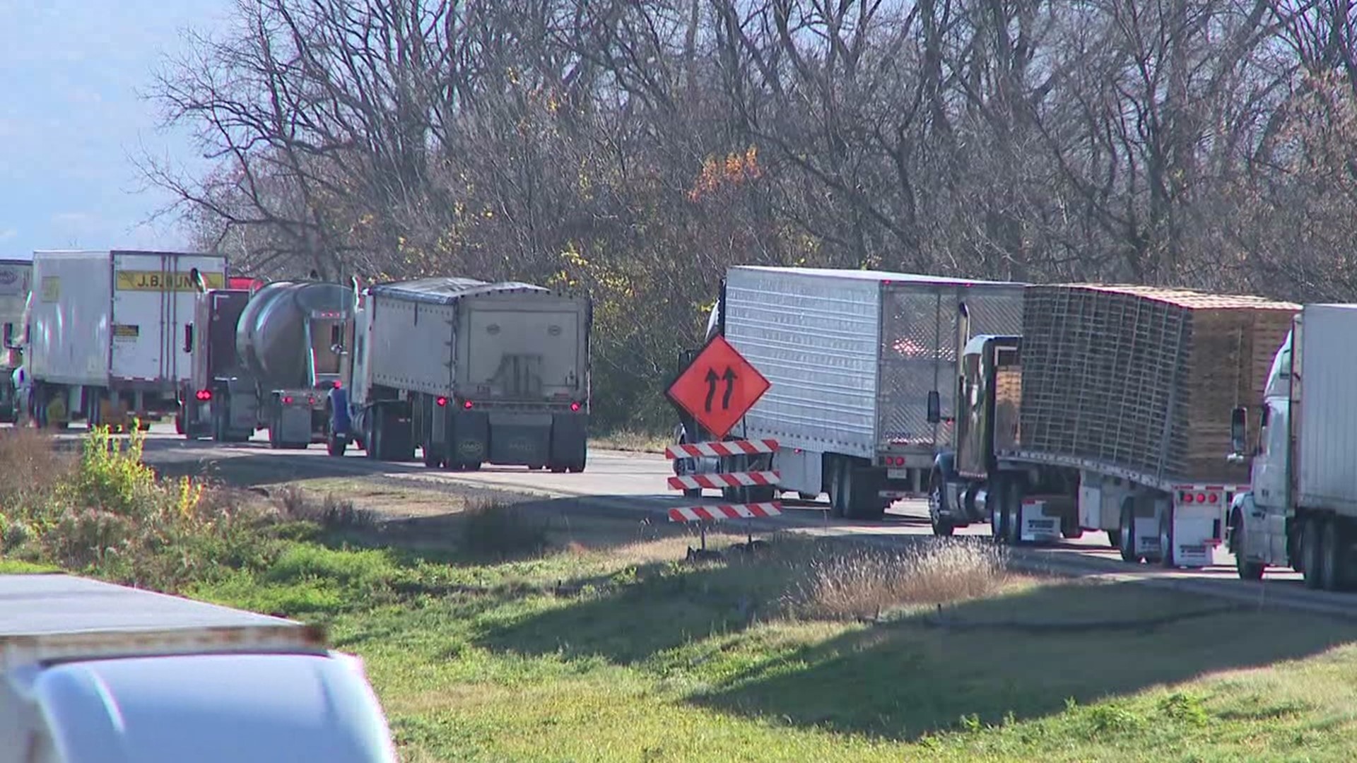 A Tuesday morning crash closed a stretch of Interstate 80 in Northumberland County