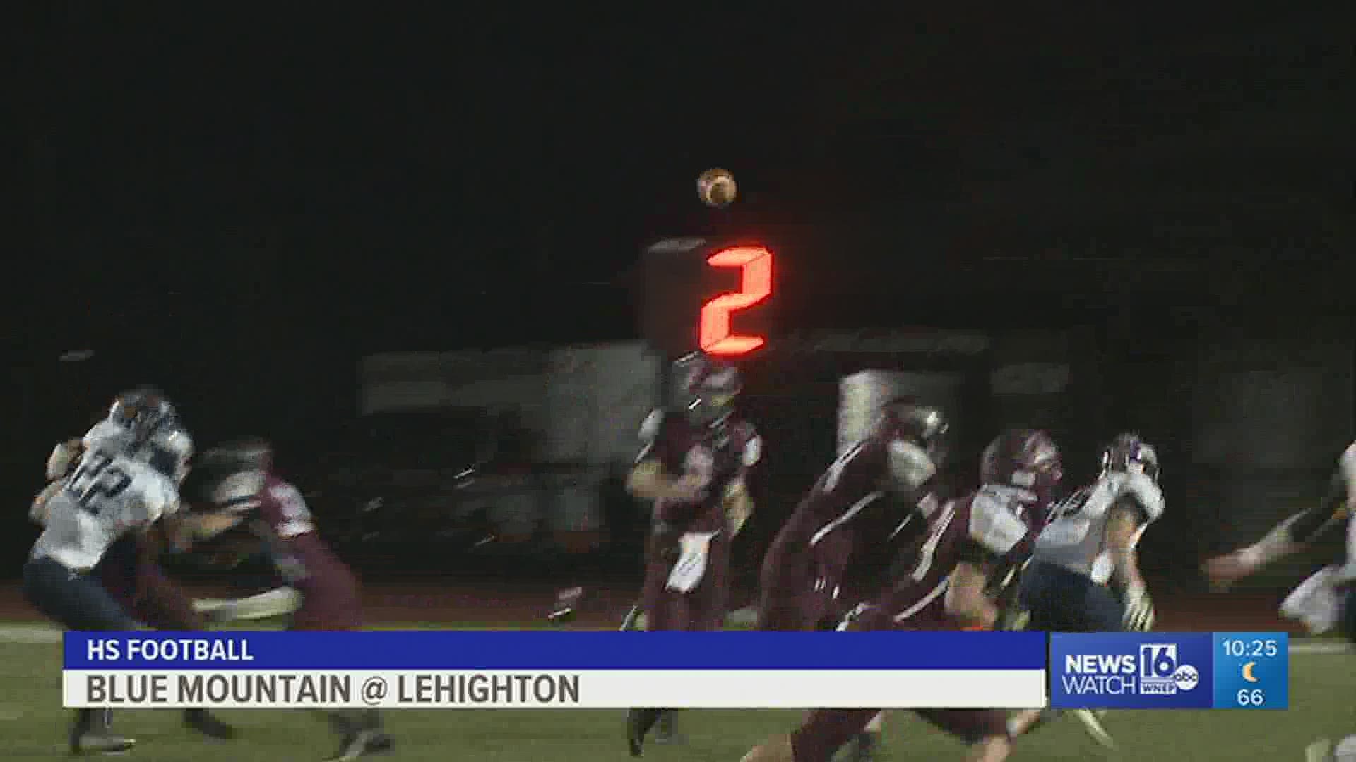 Blue Mountain improves to 3-3 with a 35-0 win over Lehighton in HS football