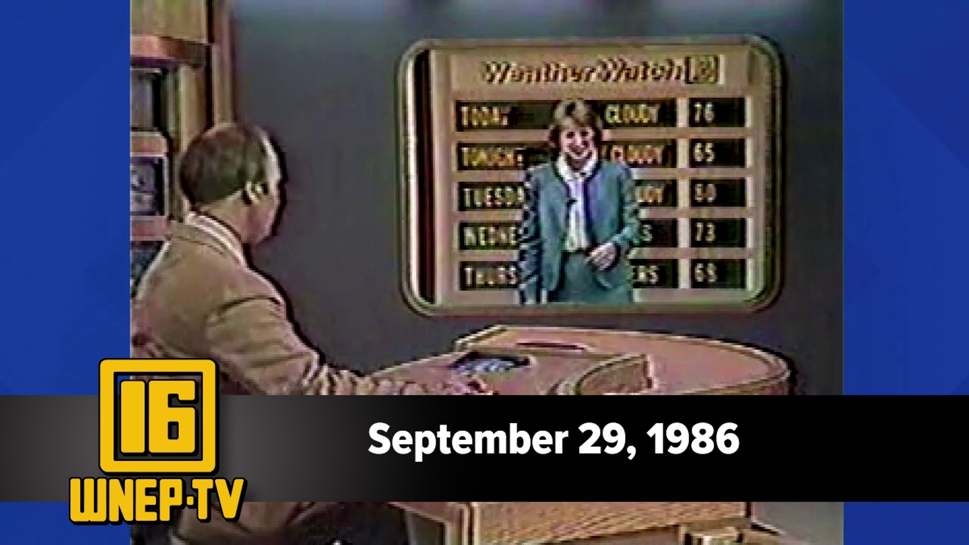 Join Frank Andrews and Noreen Clark with curated stories and weather from September 29, 1986.