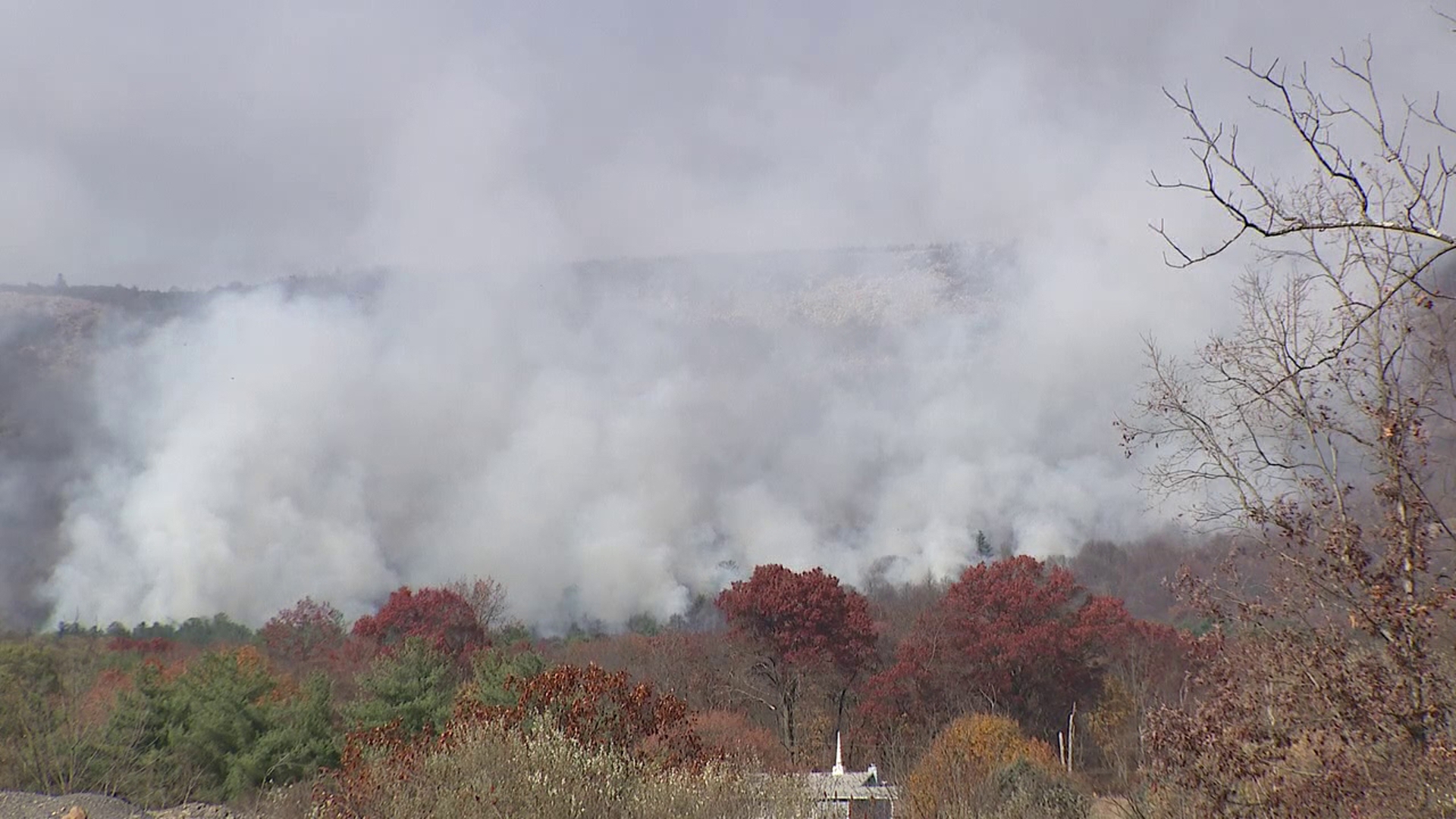 Crews from the DCNR are stepping in to help tackle the massive wildfire. Newswatch 16's Emily Kress spoke to people who live nearby who are dealing with the smoke. 