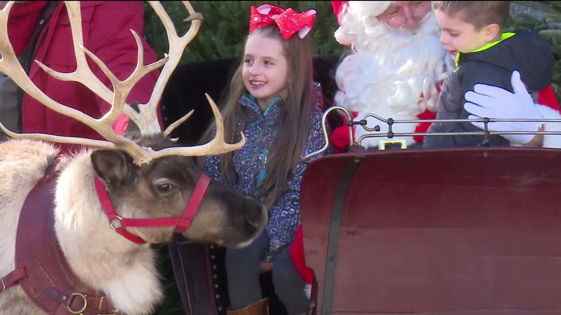 Santa and His Reindeer Fly Into Honesdale