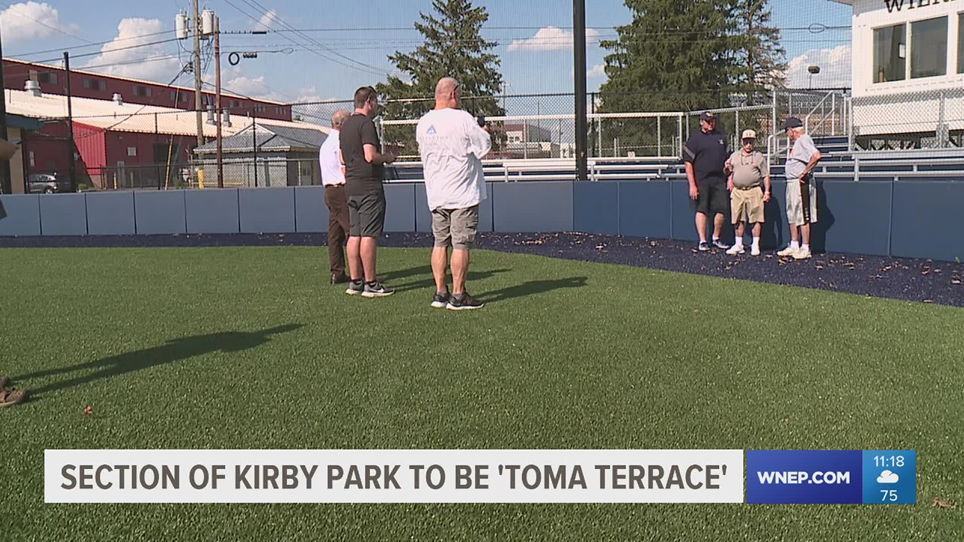 On Monday, Aug. 8, George Toma stopped by Kirby Park in Wilkes-Barre to check out a section that is the future site of the Toma Terrace.