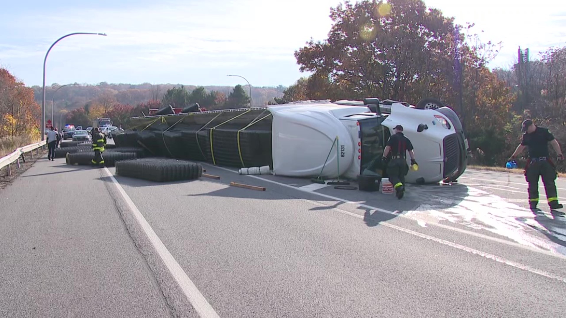 The wreck happened Tuesday morning on a ramp on the President Biden Expressway in Scranton.