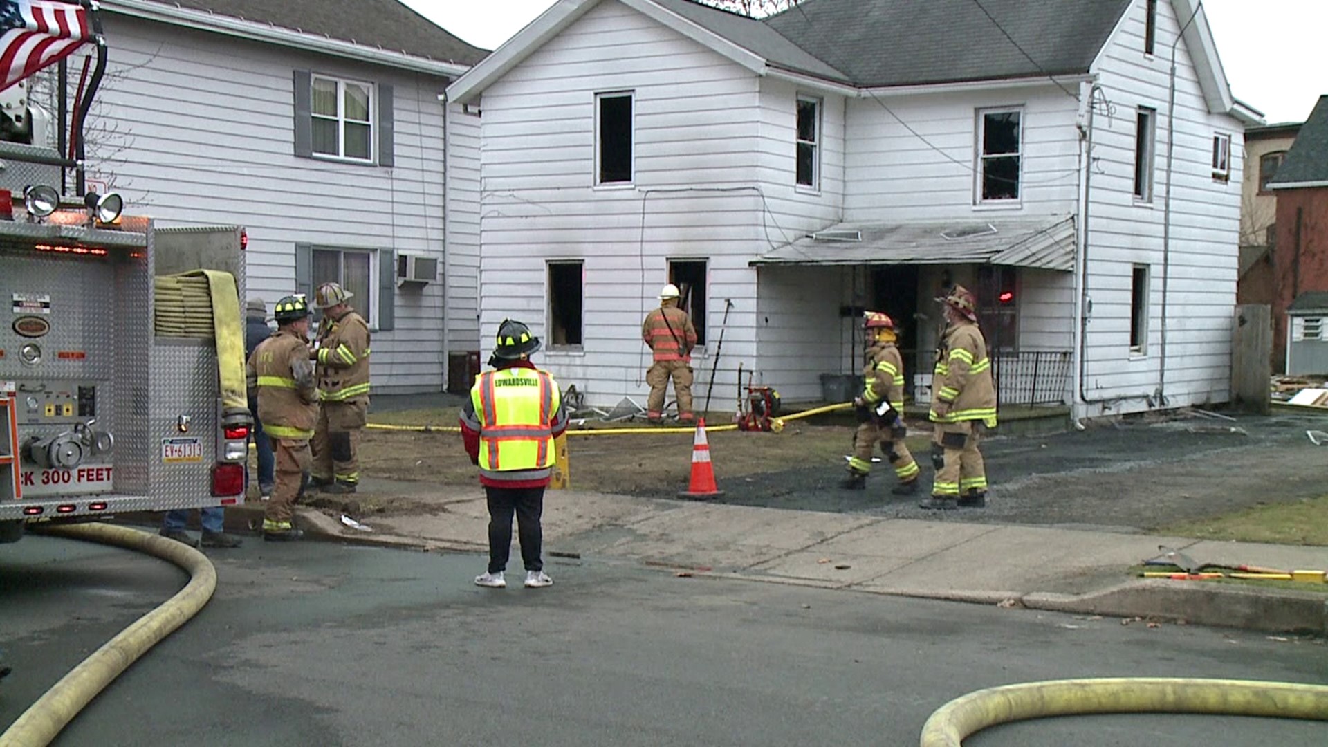 Flames broke out at a vacant house along Page Avenue in the borough just after 3 p.m. Tuesday afternoon.