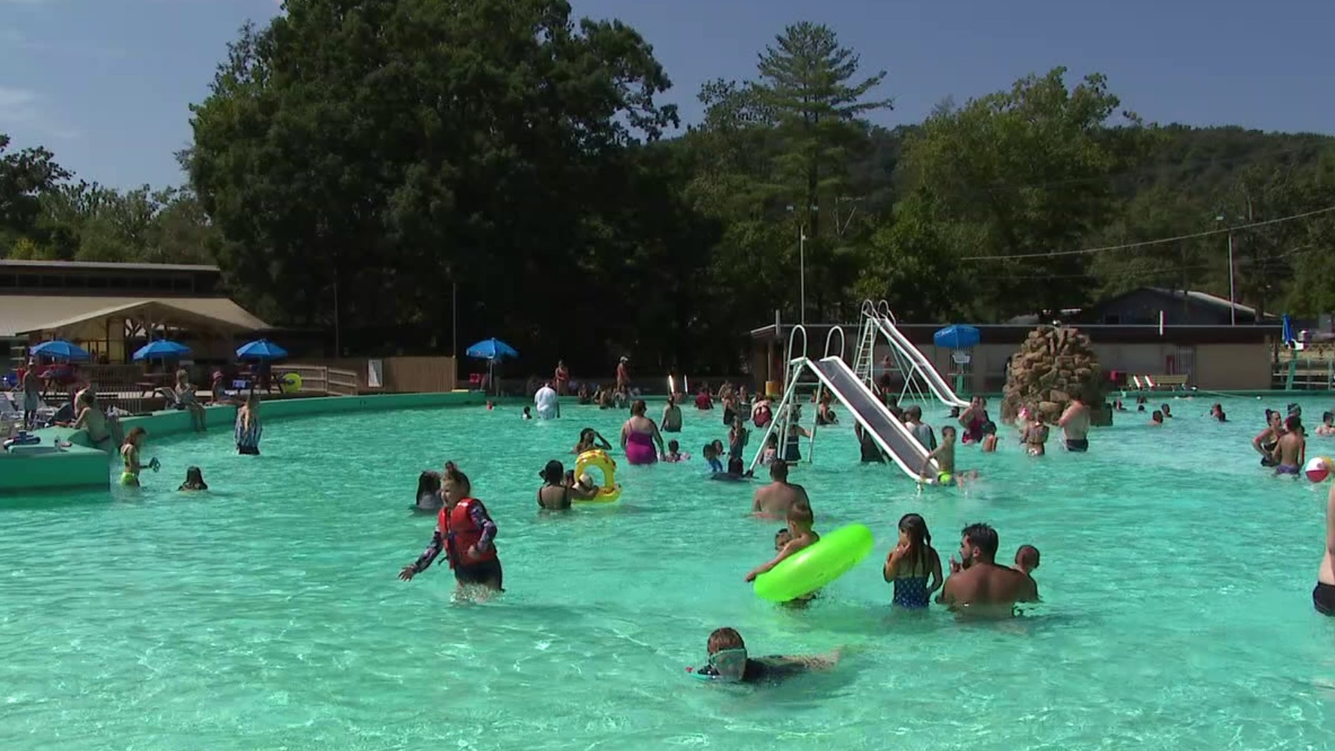 It was a hot one out there and many people decided to beat the heat at the pool at Knoebels Amusement Resort.