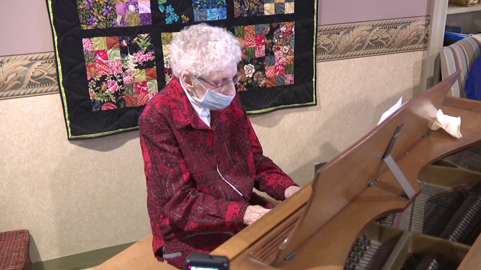 A resident at River View Manor near Lewisburg has brought joy to others during the pandemic through her love of music.