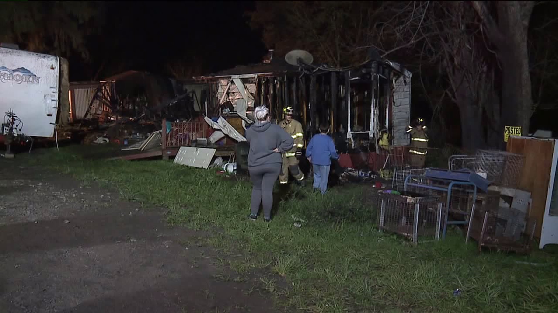 Flames Destroy Trailer Home in Susquehanna County