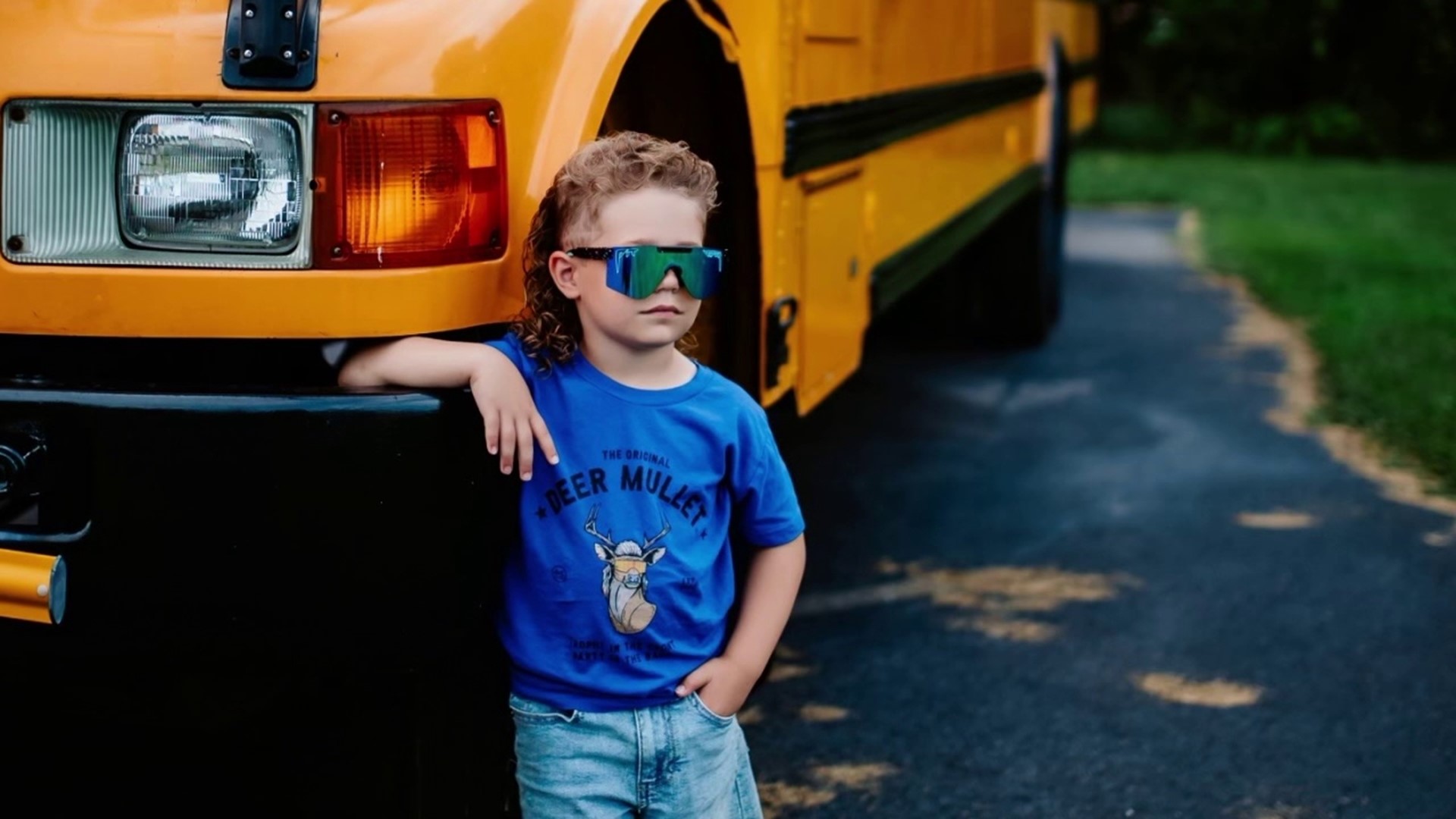 A five-year-old Swoyersville boy is looking to win a mullet competition, and he means business.