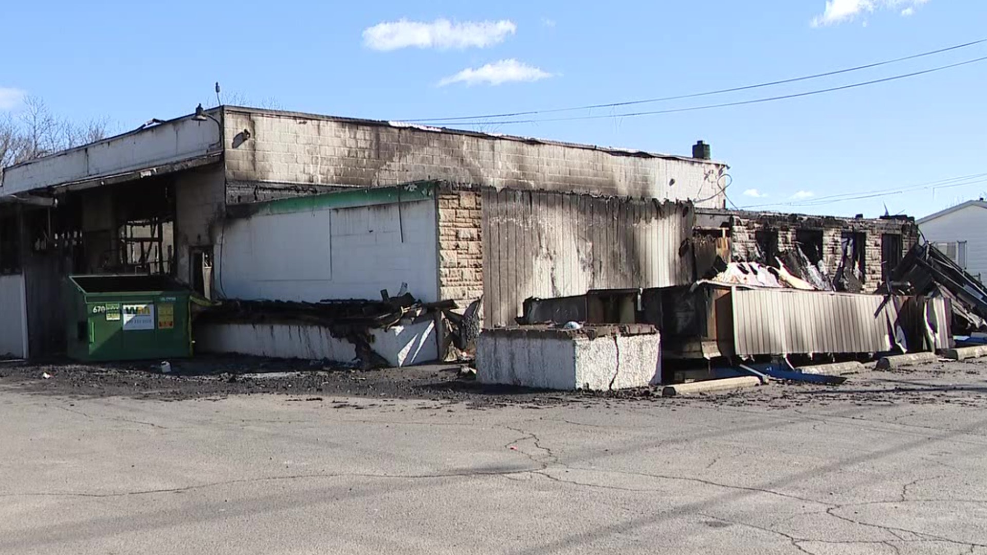 A shell of a building now sits on Main Street in Edwardsville after a fire on Thursday that ravaged two businesses.