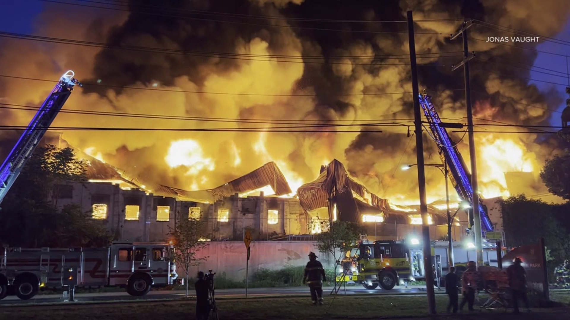 Massive fire burns through former furniture factory in Allentown | wnep.com