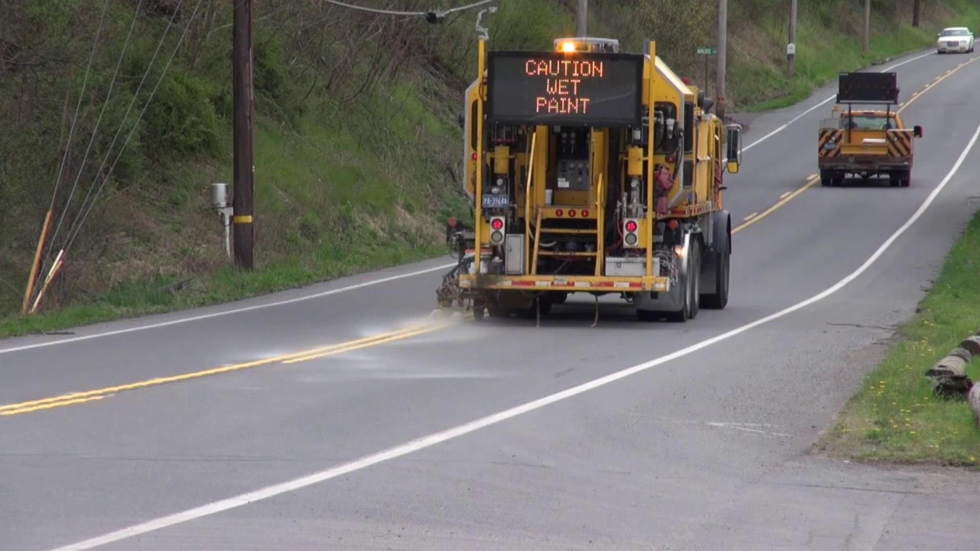 A look at what it takes to paint the lines on state highways.