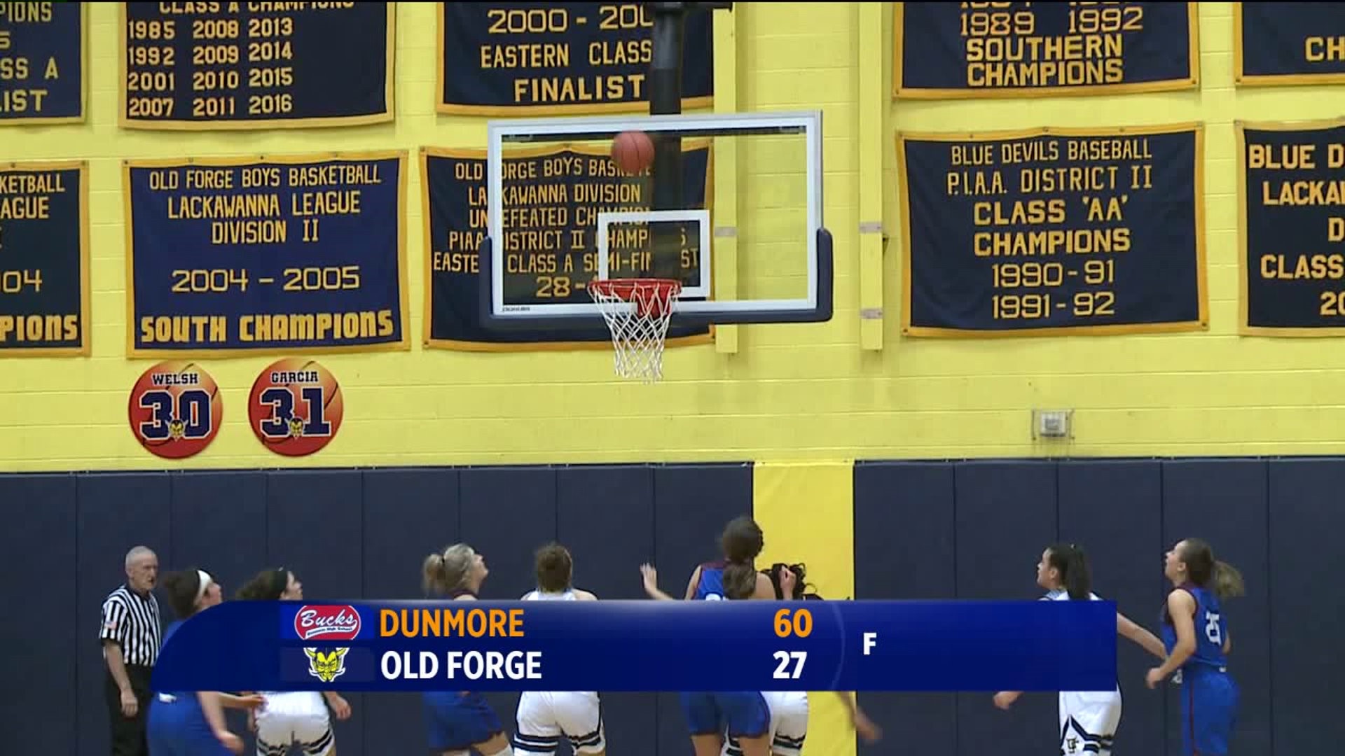 Dunmore vs Old Forge girls bb