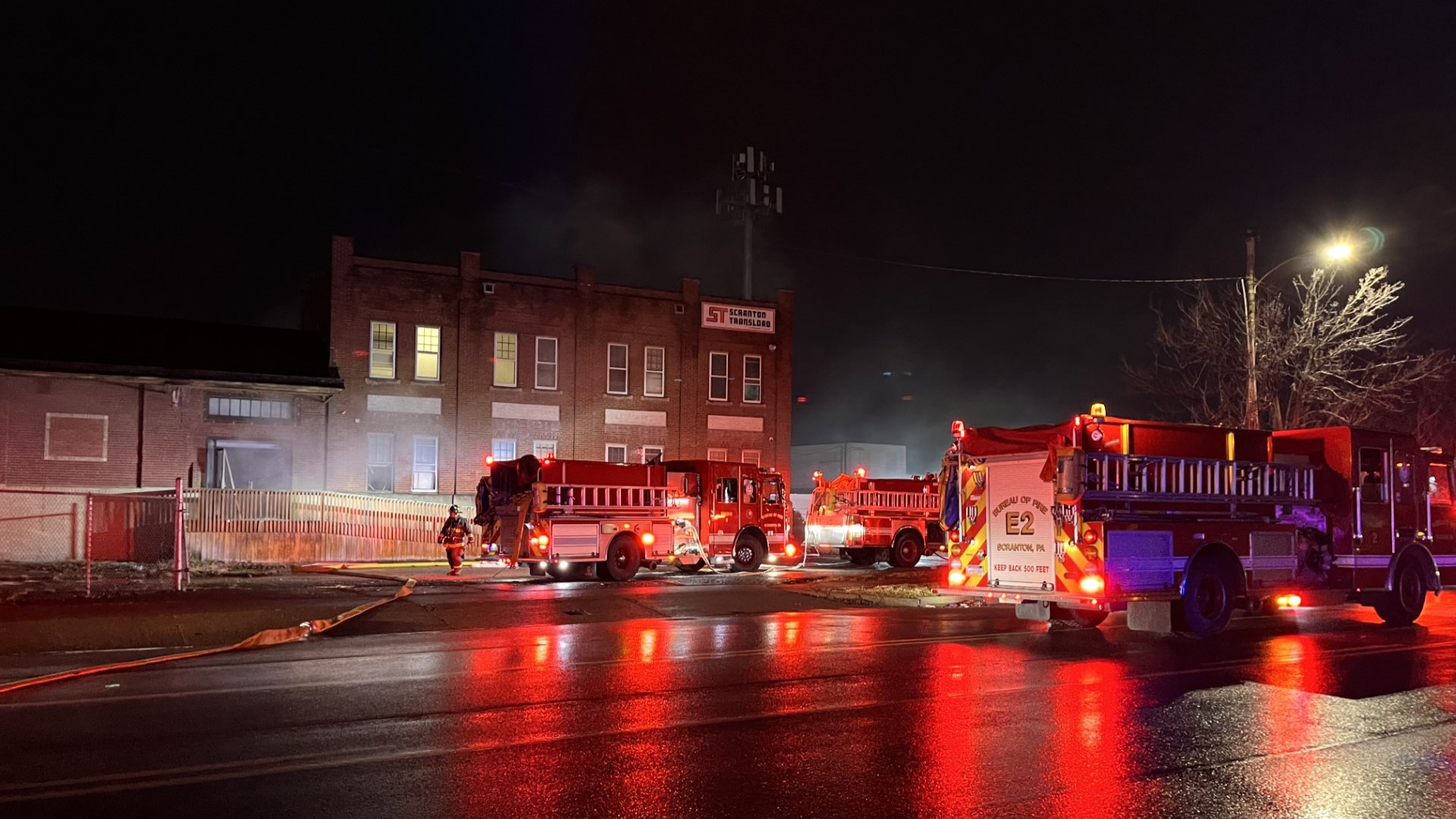 Flames broke out shortly after 9 p.m. Saturday night along Wyoming Avenue in the city.