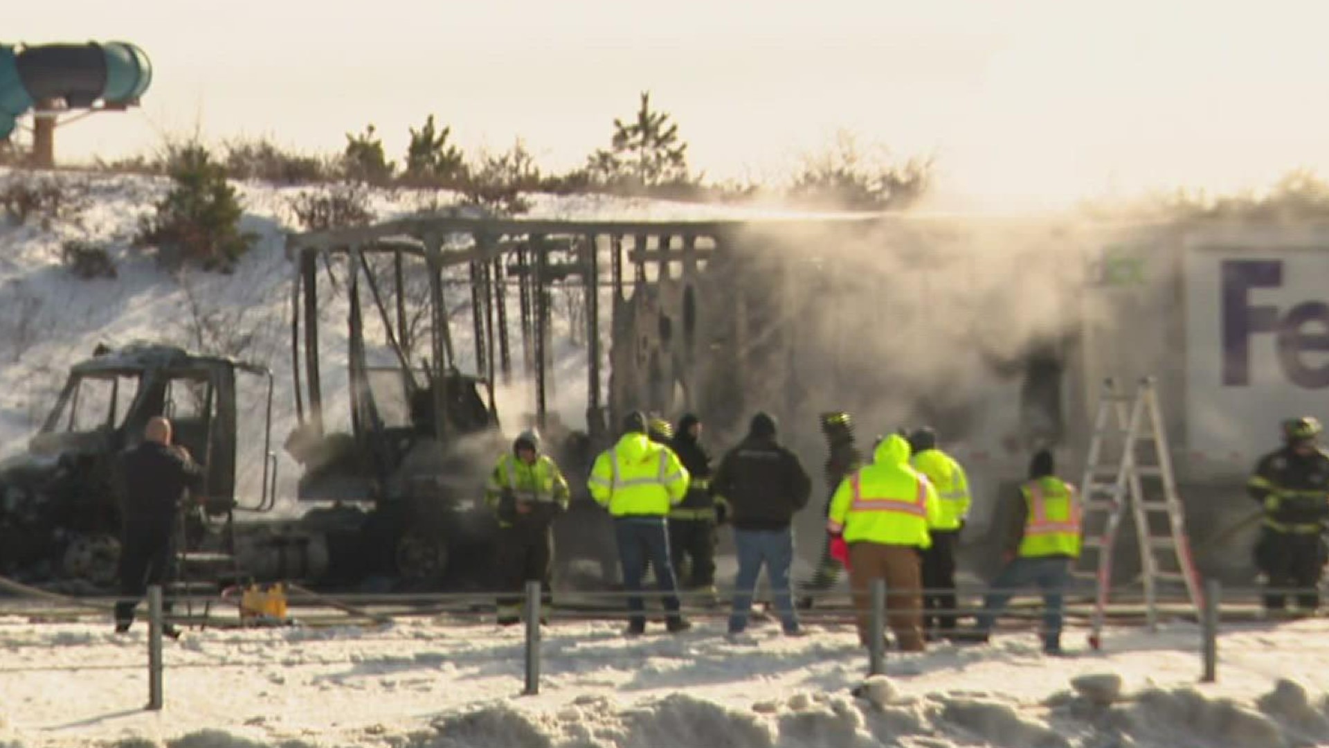 A fire on Interstate 380 brought traffic to a standstill Friday morning in Monroe County.