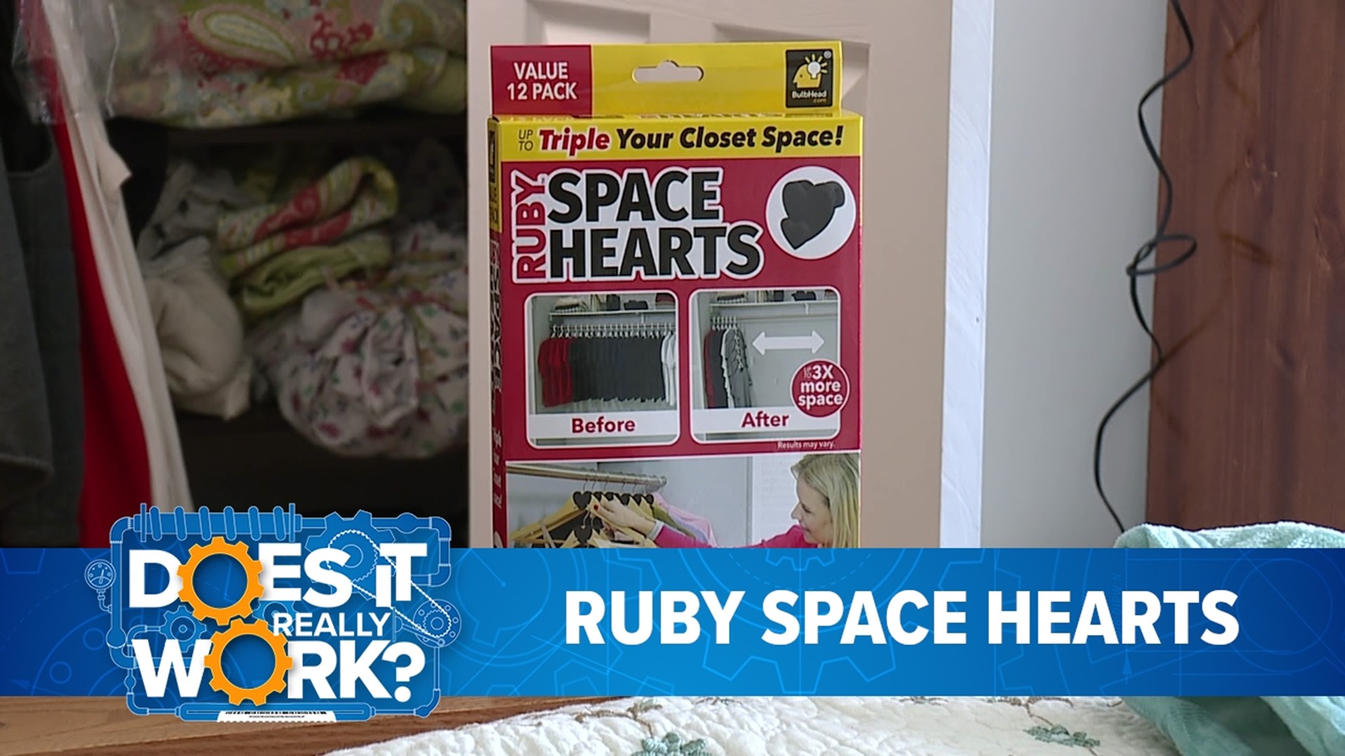 Ruby Space Hearts are small plastic hanger attachments that help create more closet space.