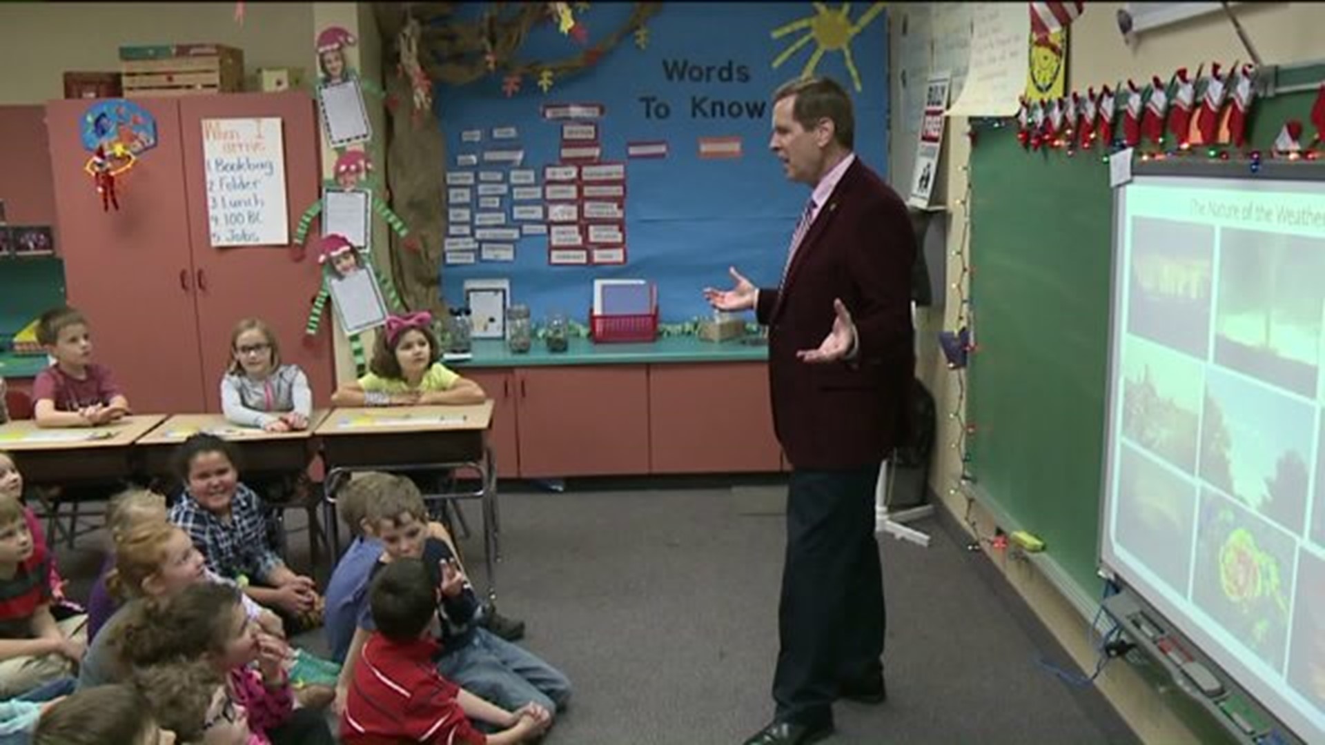 Tom Clark Teaches Some Students About the Weather