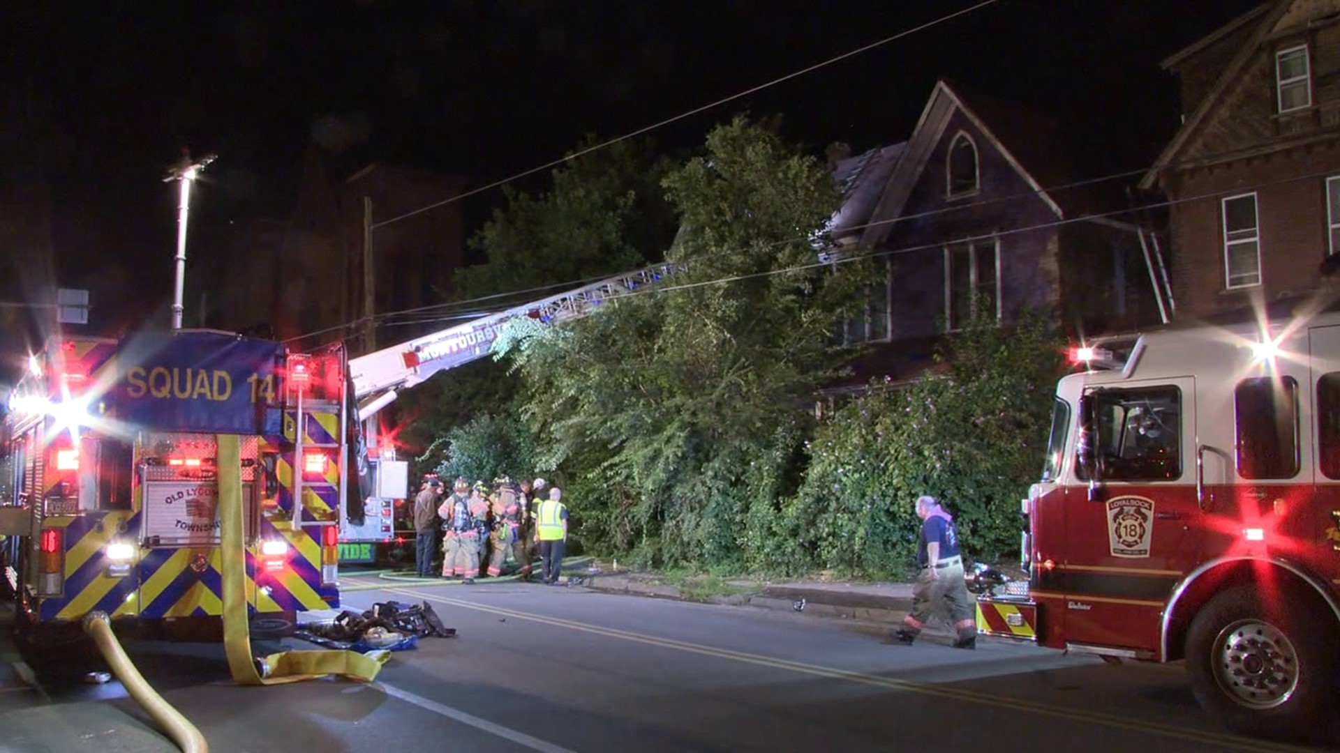 Flames broke out just after 1 a.m. Saturday morning along Campbell Street.