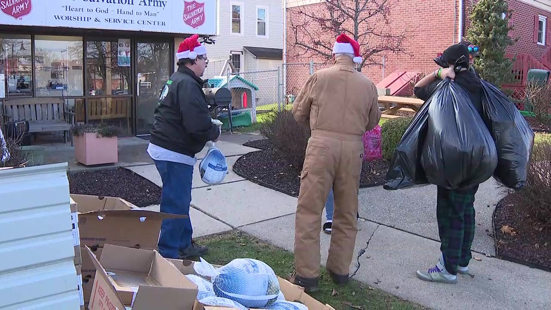 In addition to toys for local kids, the Salvation Army also gave away turkey and a holiday pie at this distribution.