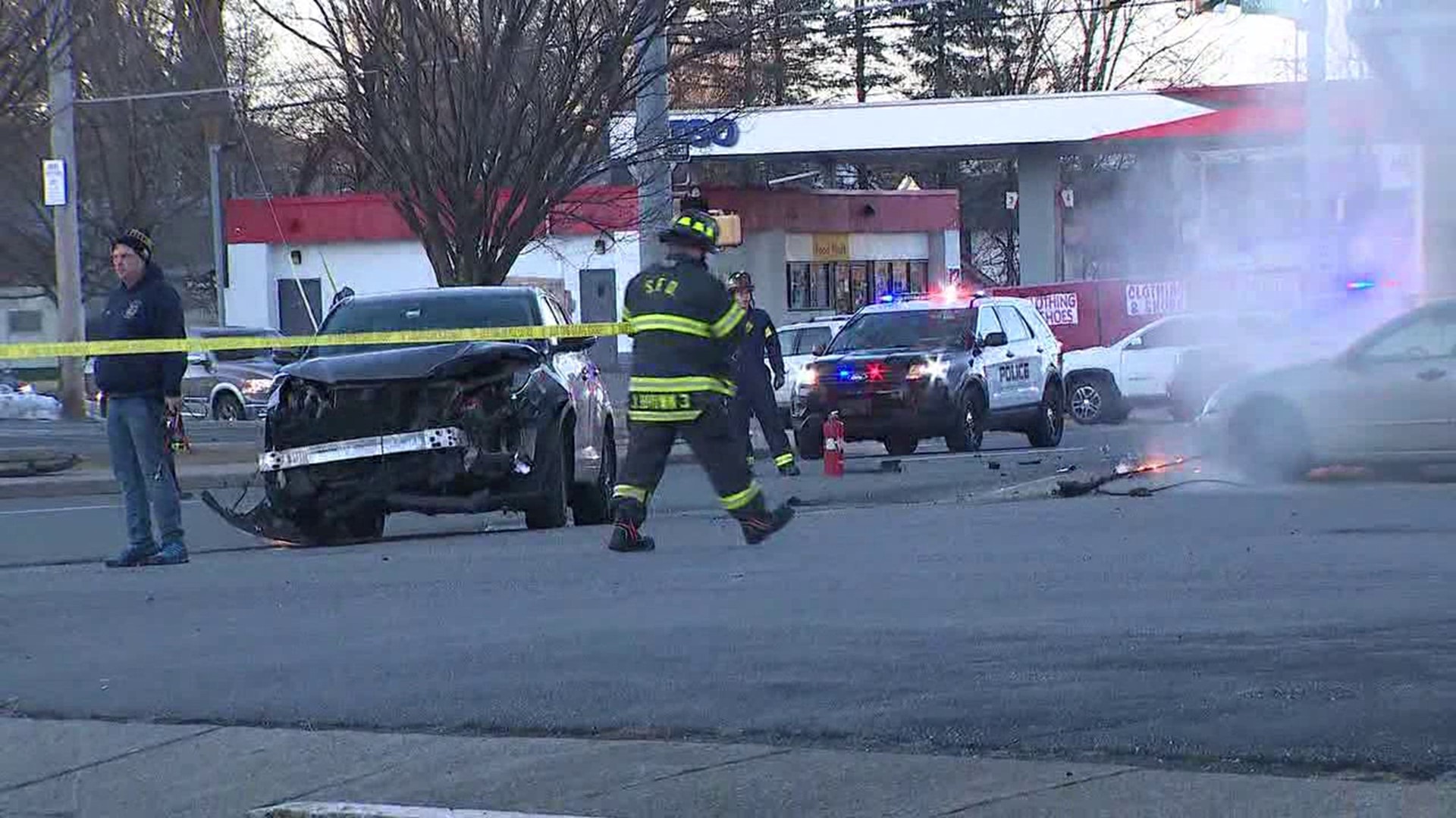 The crash happened shortly before 5 p.m. Tuesday at Kane and McConnell streets in Stroudsburg.