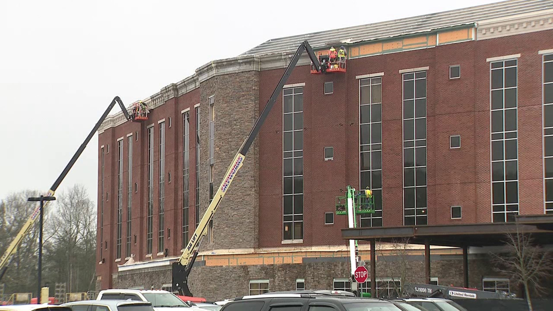 Work is underway to build a new four-story tower on the St. Luke's Monroe Hospital campus near Stroudsburg.