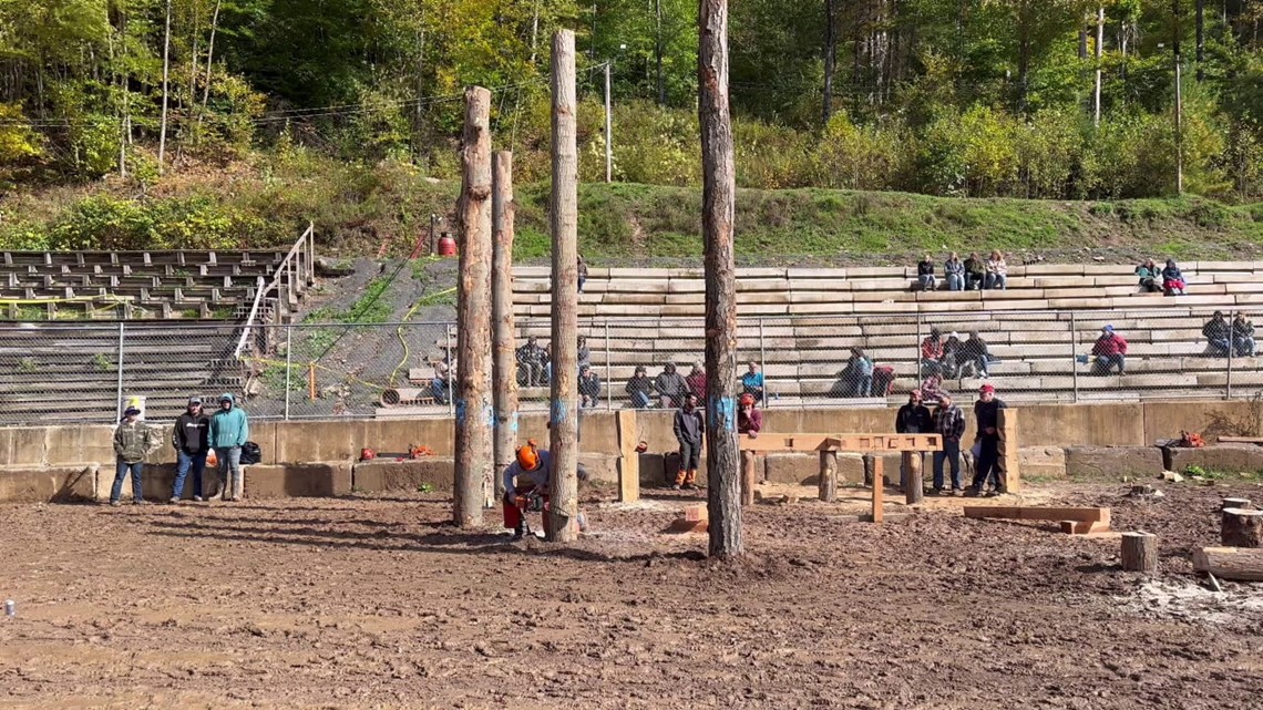 Annual lumberjack competition held at festival in Forksville