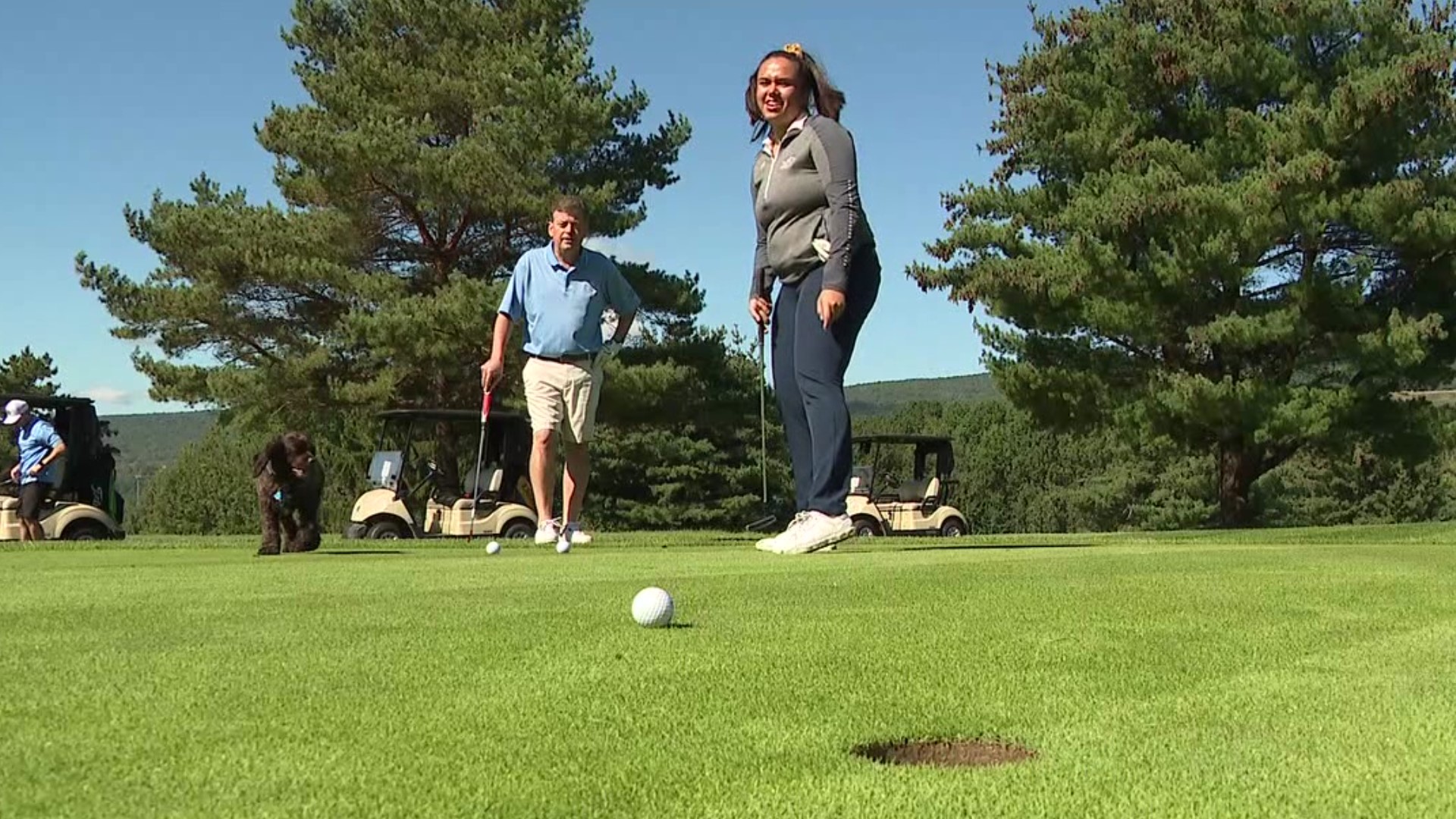 Chief meteorologist Kurt Aaron served as the honorary chair, with Ranger tagging along. Newswatch 16's Claire Alfree was also part of the foursome.