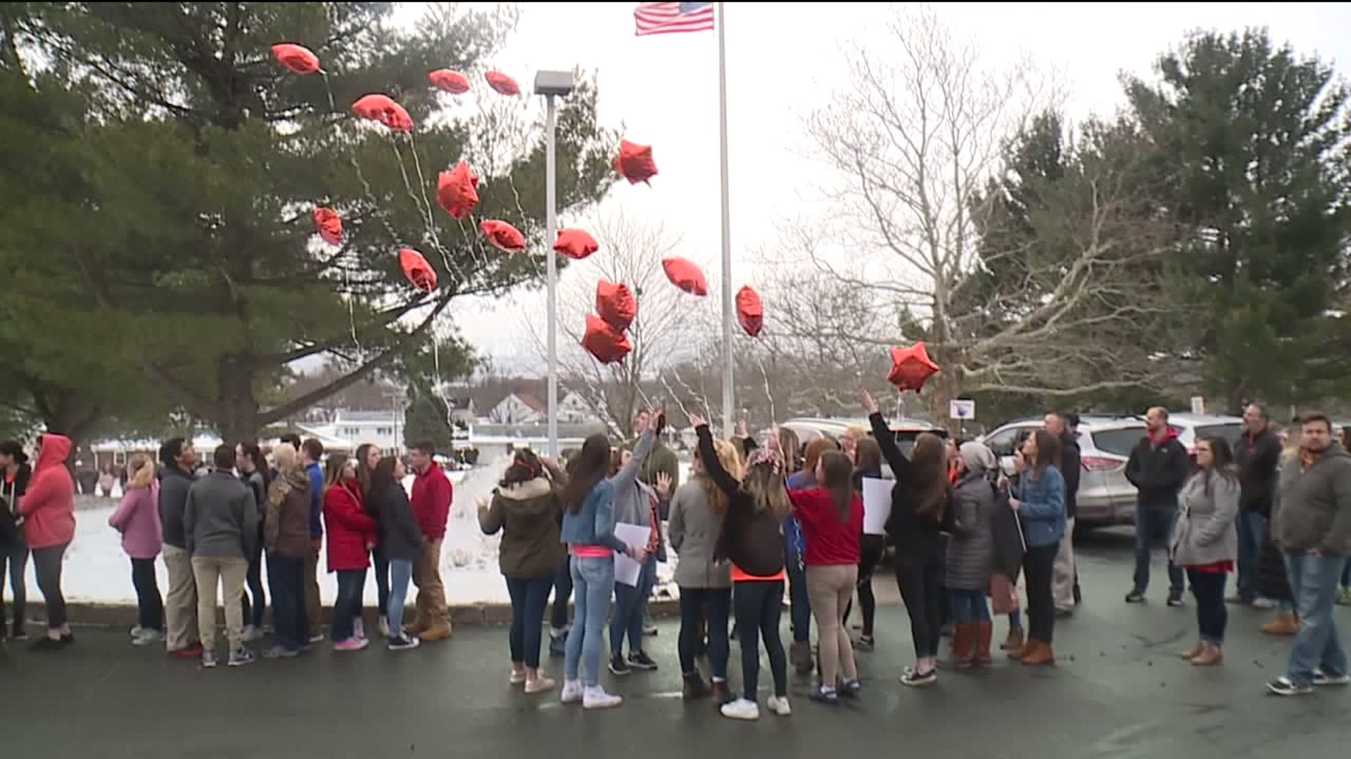 Students at Riverside High School Walk Out for Shooting Victims