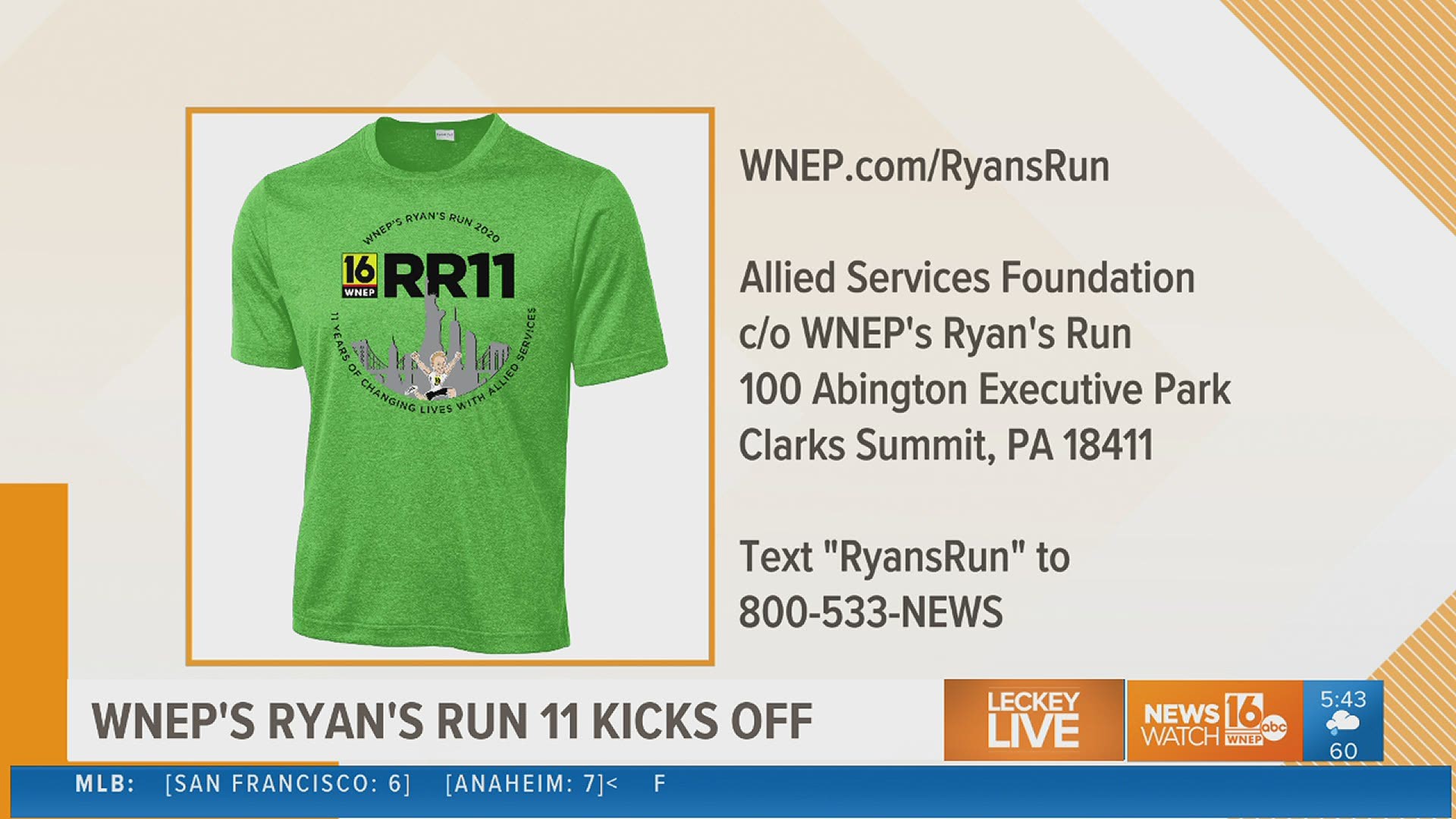 COVID-19 won’t stop WNEP’s Ryan’s Run from continuing to improve thousands of lives of kids and adults with disabilities served by Allied Services.