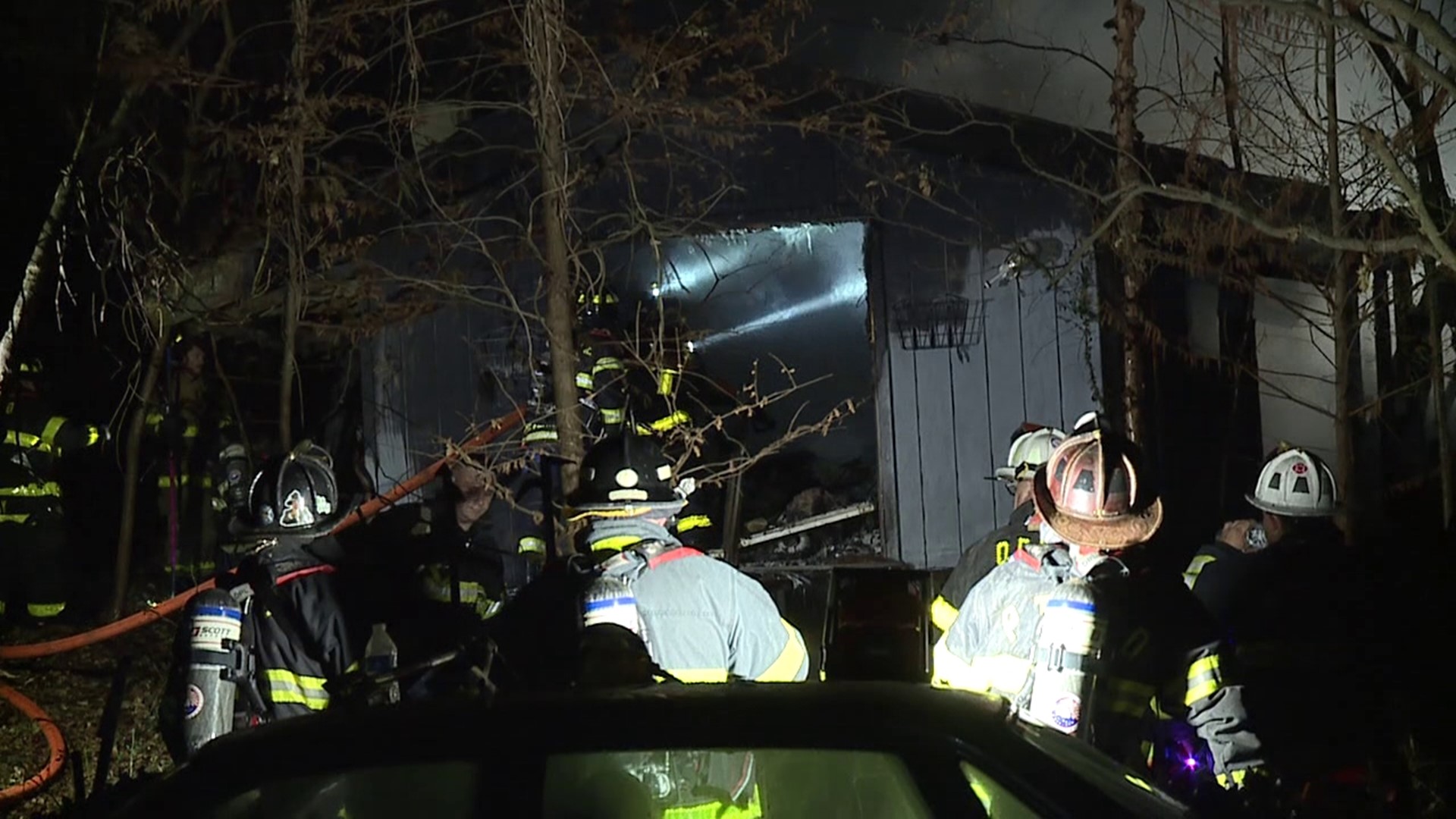 Flames broke out around 8:30 p.m. Sunday night along York Avenue in Avoca.