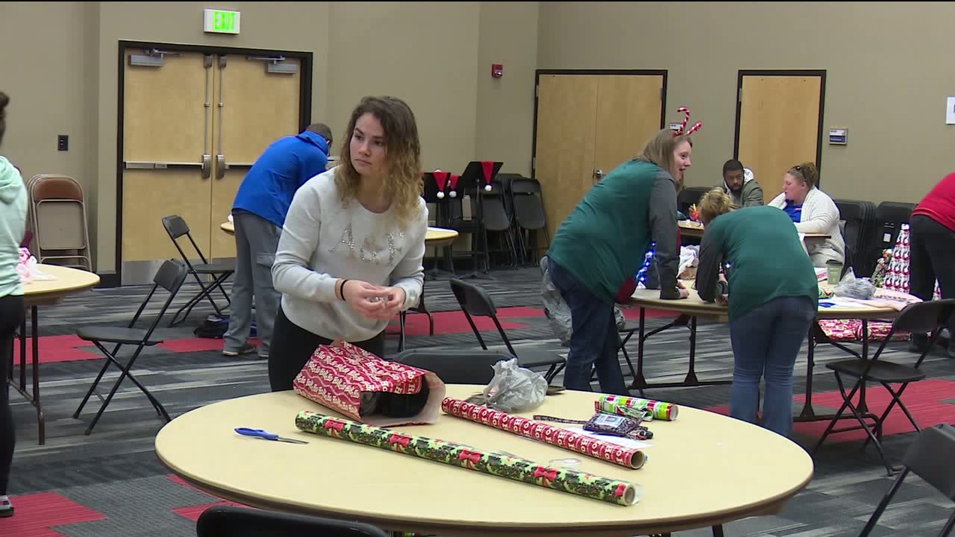 Keystone College Students Wrap Presents for Senior Citizens