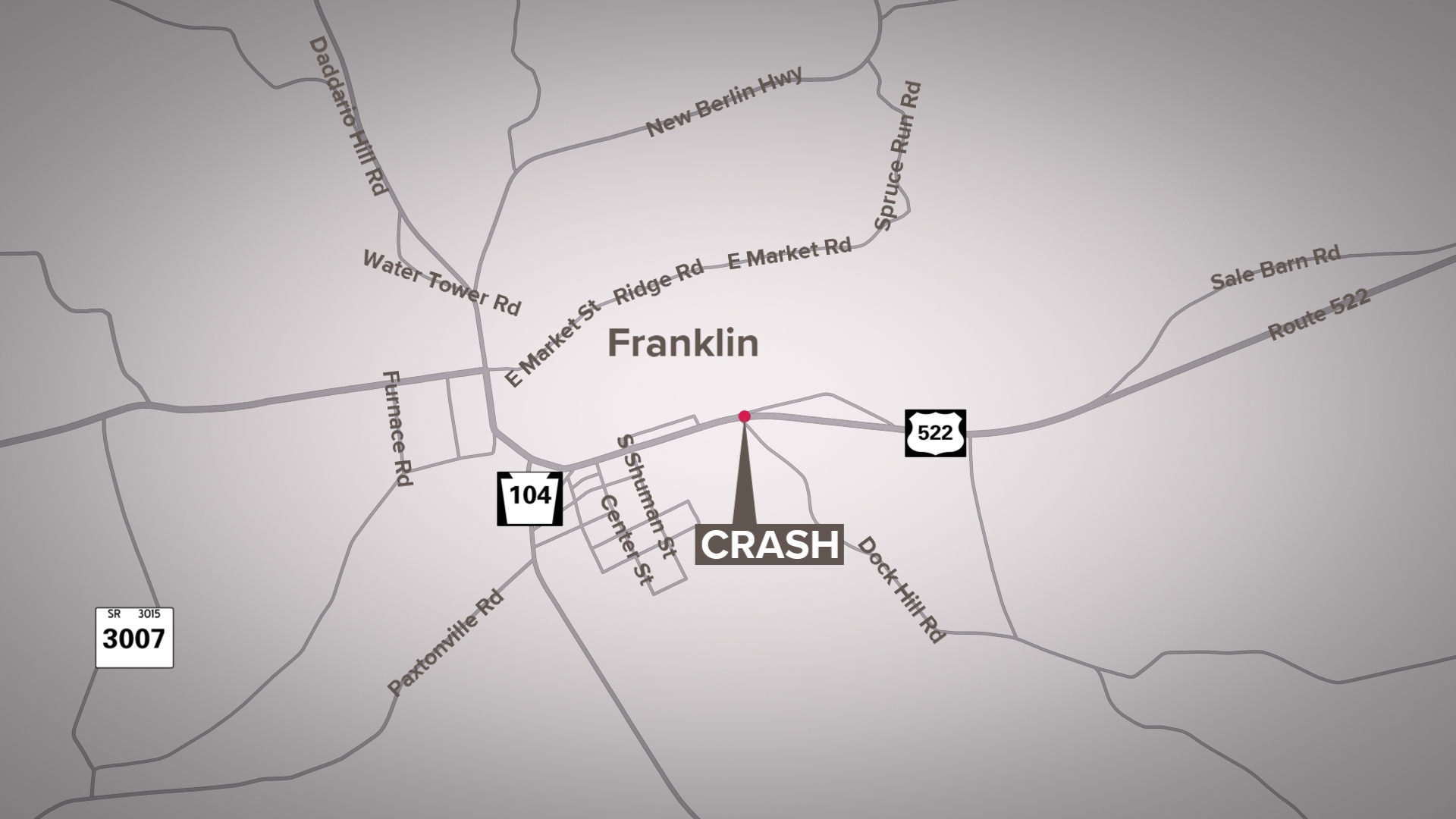 State police responded to the crash along Route 522 in Franklin Township around 4 p.m. Monday.