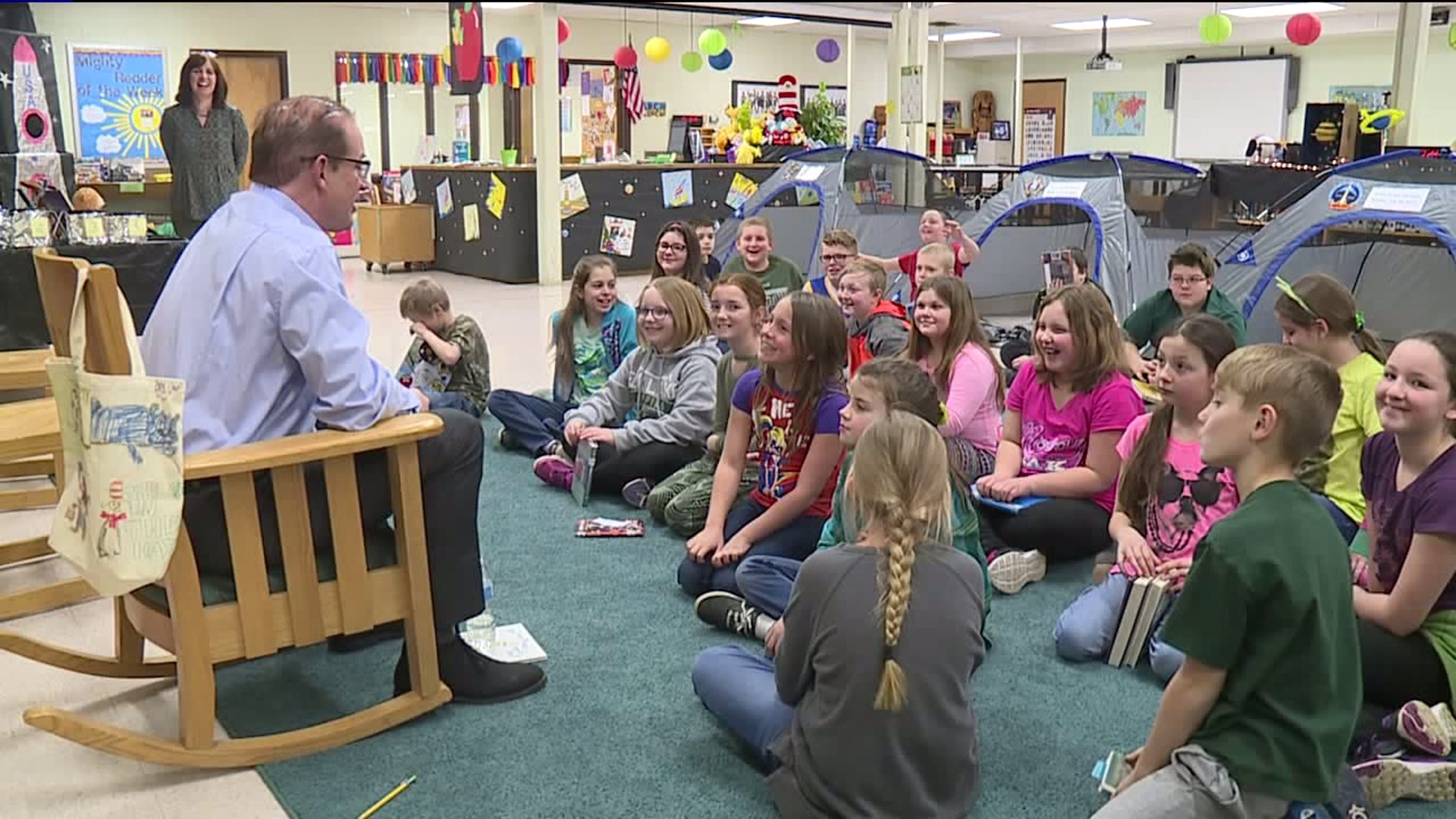 Scott Reads to Students in Susquehanna County