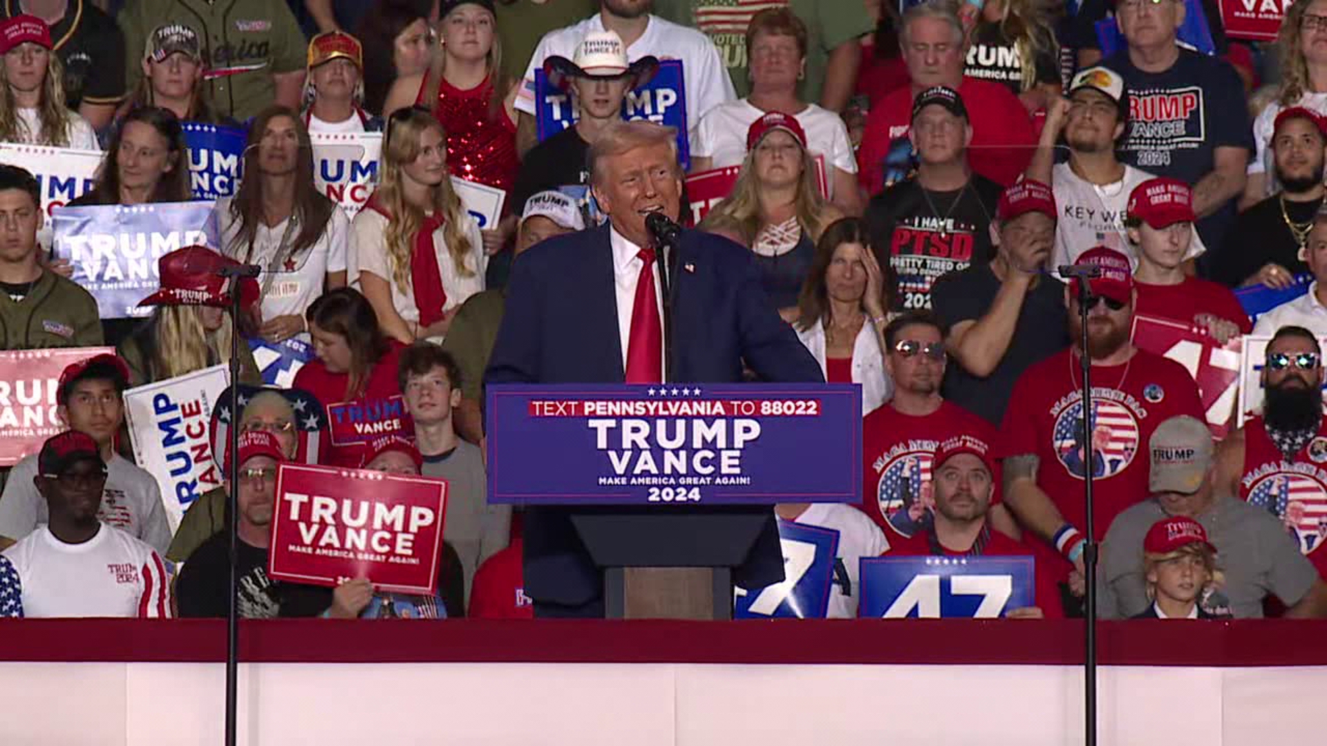 Newswatch 16's Jack Culkin was inside Mohegan Arena as the Republican presidential nominee addressed his supporters.