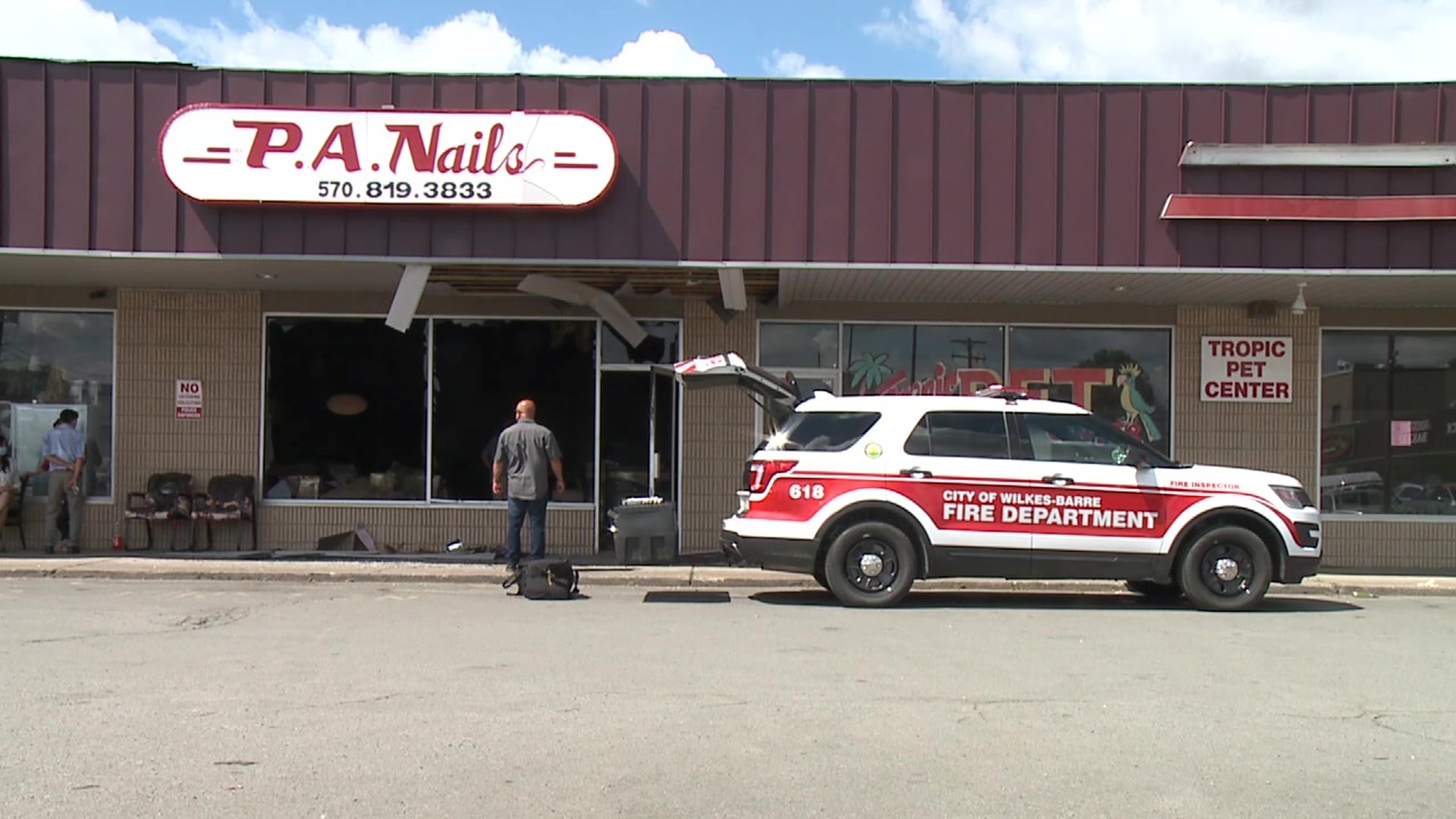 Flames gutted a nail salon Wilkes-Barre Tuesday morning. The fire started after 5:30 a.m. inside PA Nails on South Main Street.