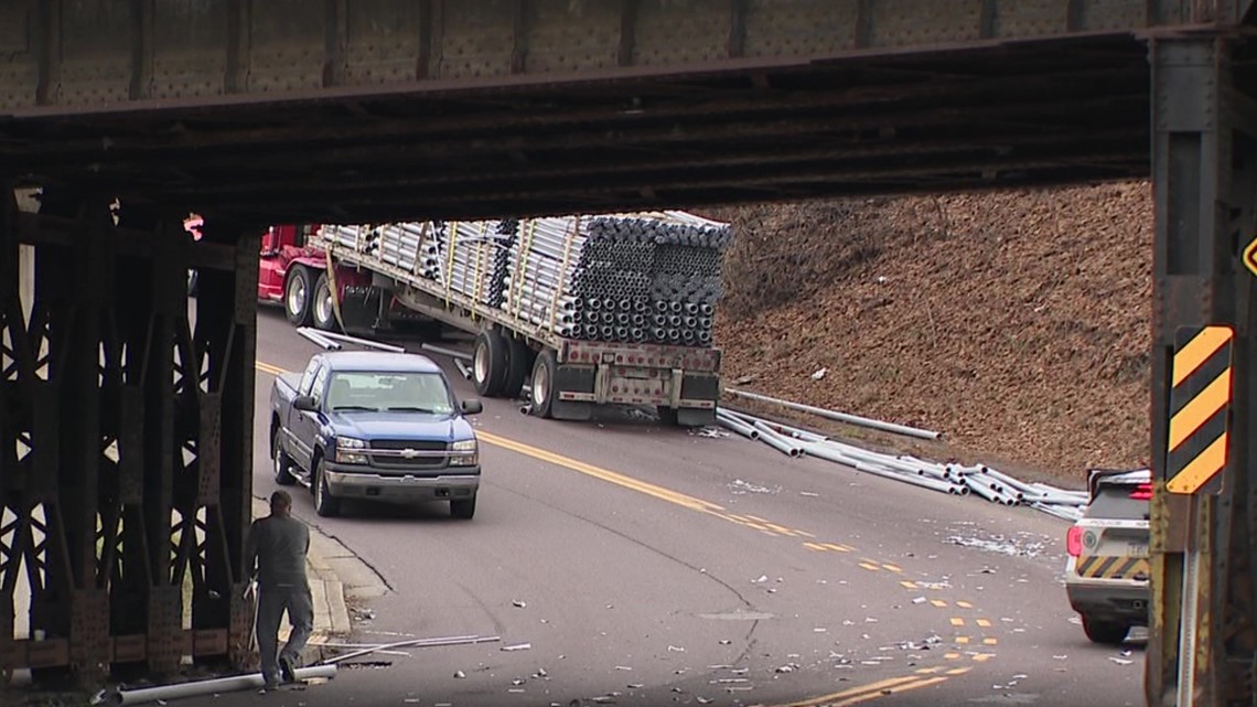 Scranton bridge crash damages truck's cargo