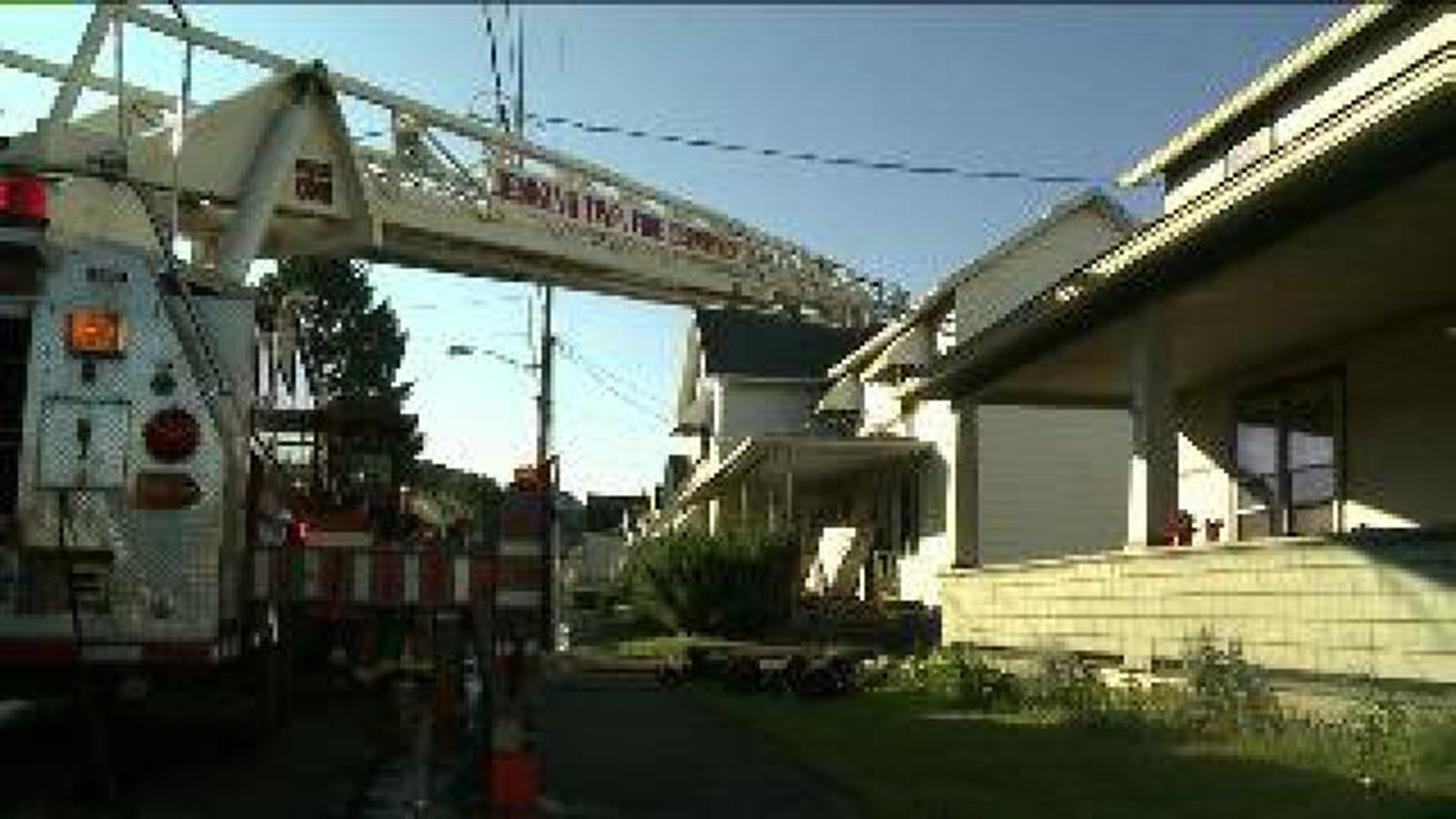 Man Rescued from Roof after Fire