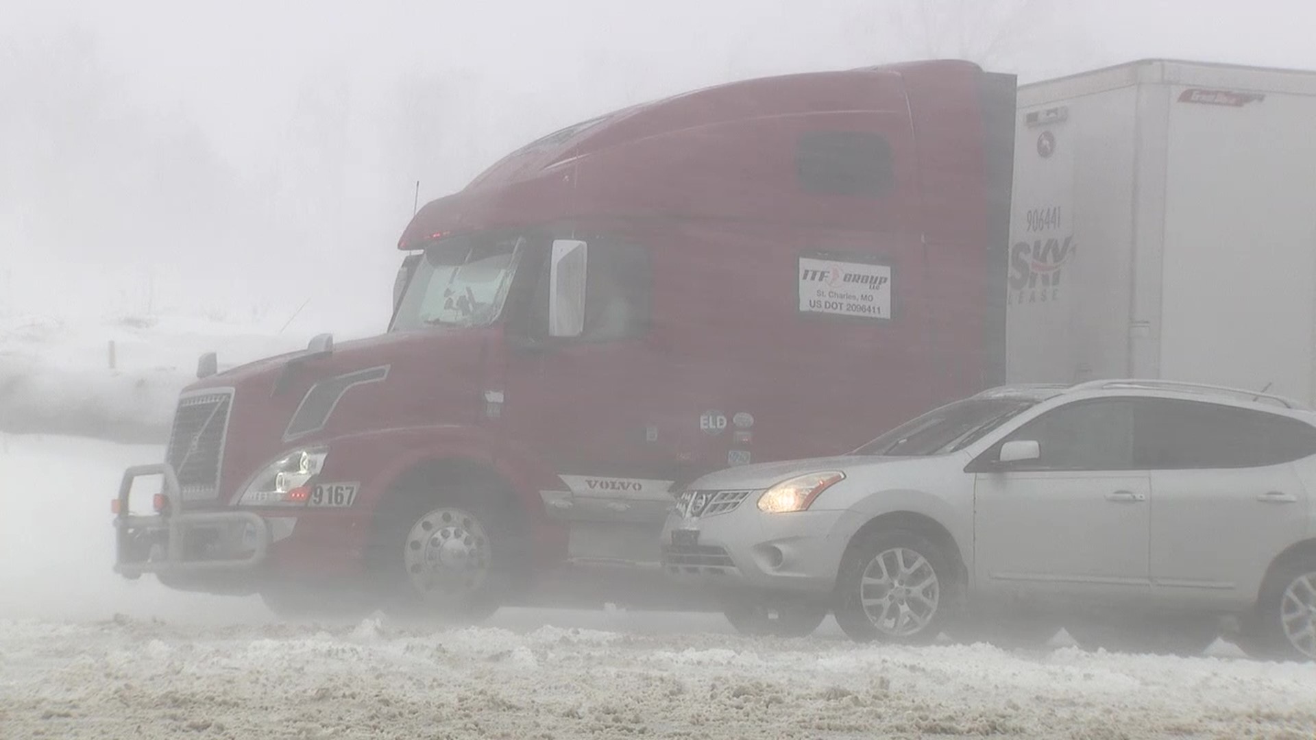 Drivers in the Mount Pocono area had a slow go on Tuesday with high winds and blowing snow.