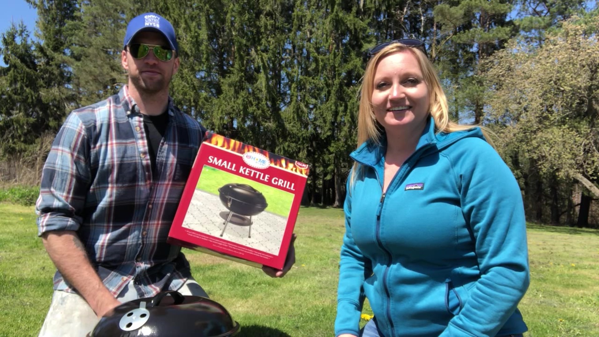 The maker claims this charcoal grill can hold up to nine hamburgers at once.