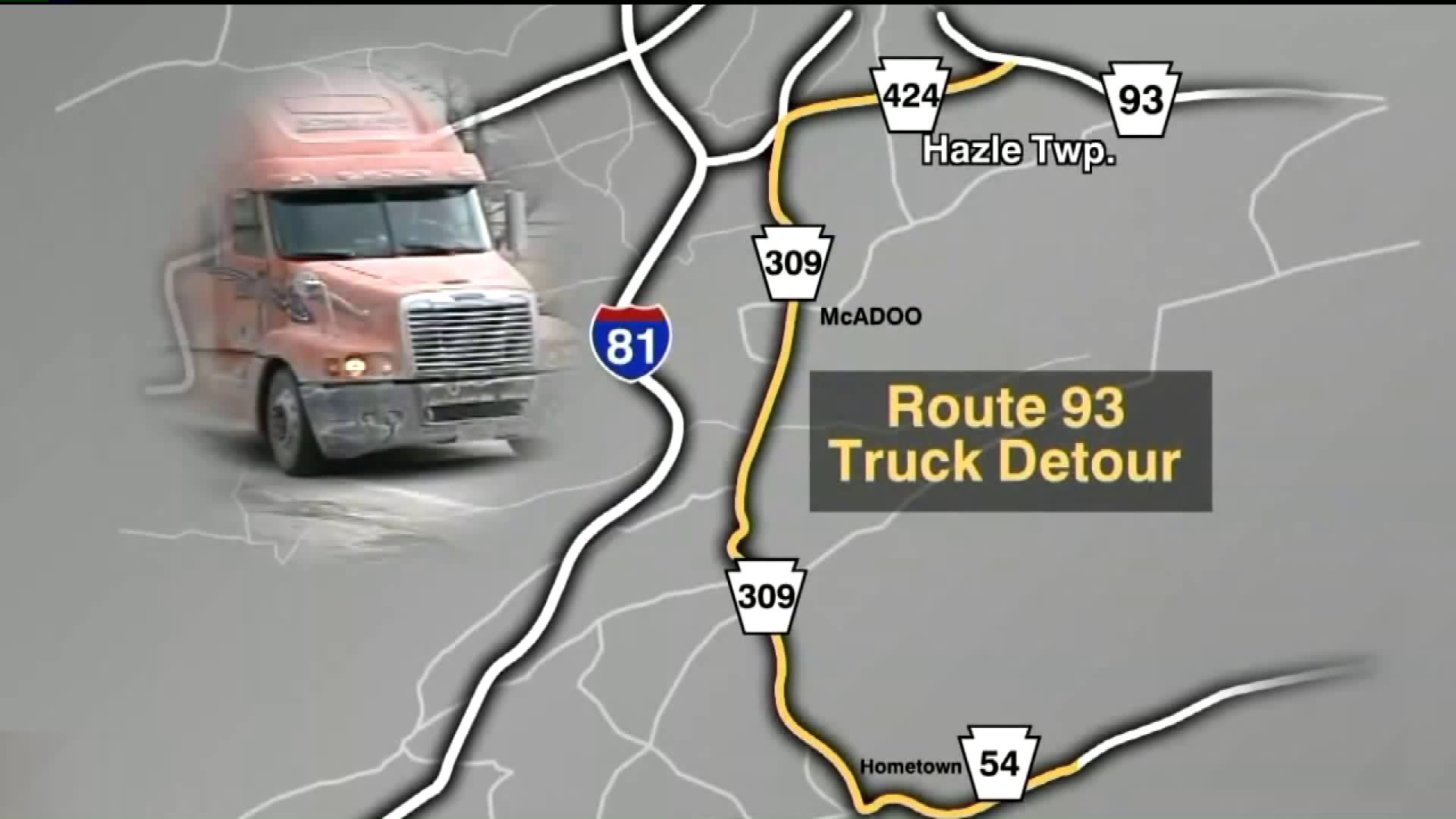 Tractor Trailer Ban Signs Installed on Route 93
