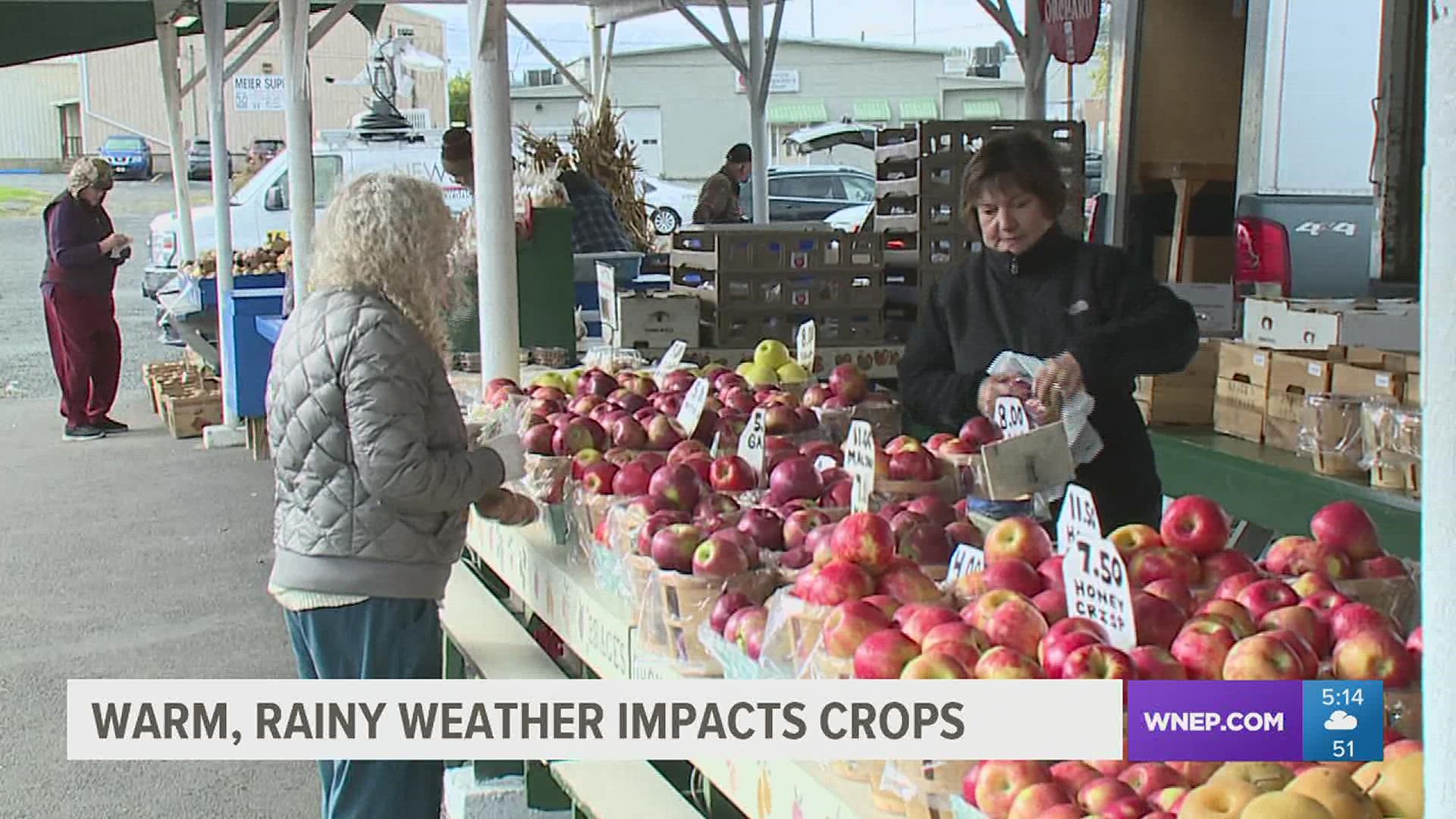 The warmer weather did last longer into the fall than usual this year. We had a lot of rain, too. And that impacted a lot of crops for farmers in our area.