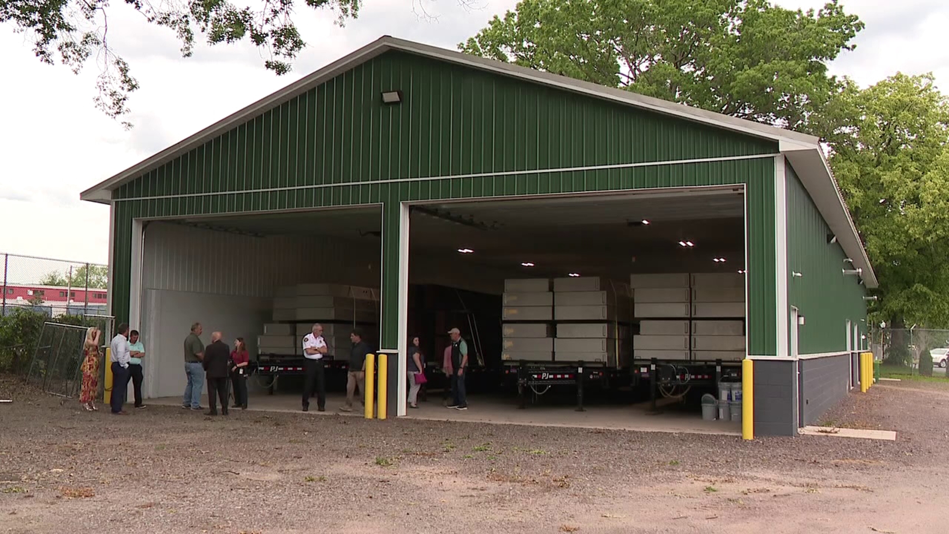 A new facility to store flood protection materials was unveiled in Kirby Park on Tuesday.