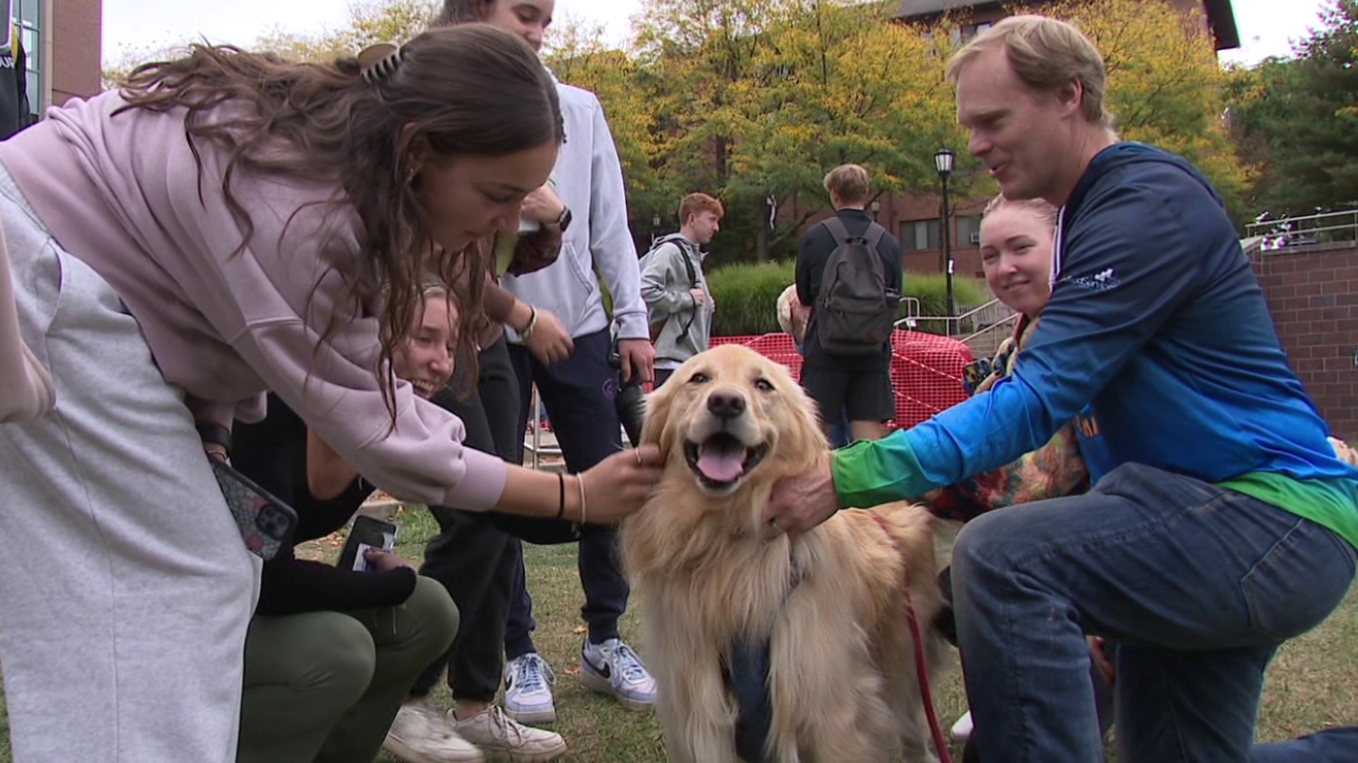 Students at the University of Scranton spent some time with some very special four-legged friends on Tuesday.