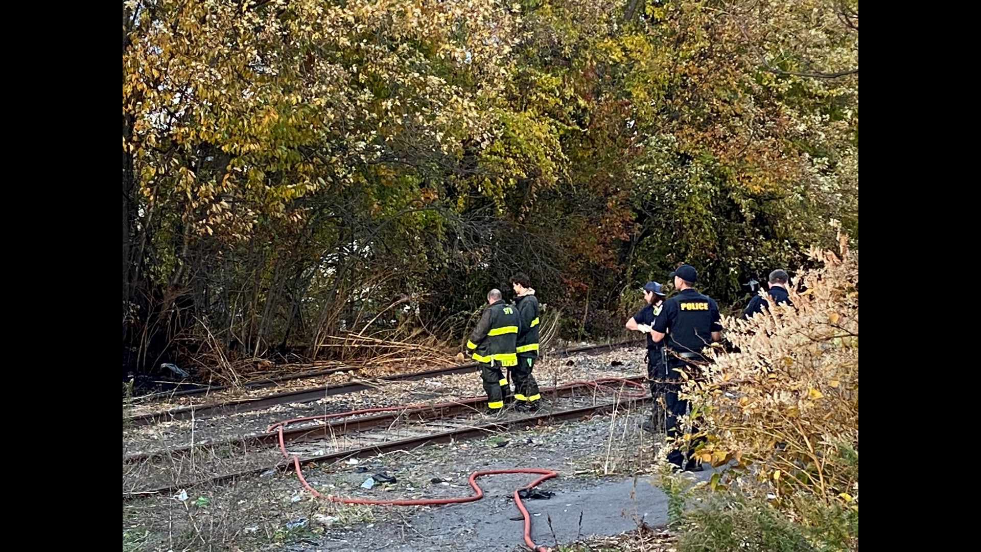 The fires were all located in a wooded area near Olive Street. Crews are investigating what caused them. 