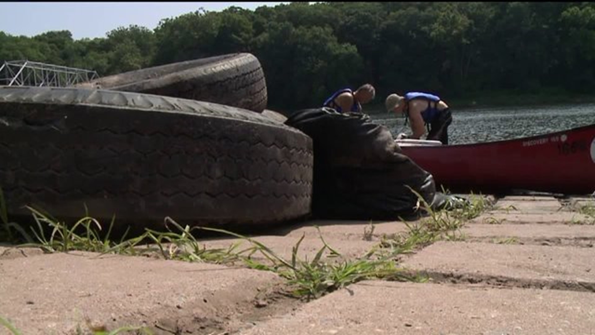 Tires, Trash Pulled from Delaware River