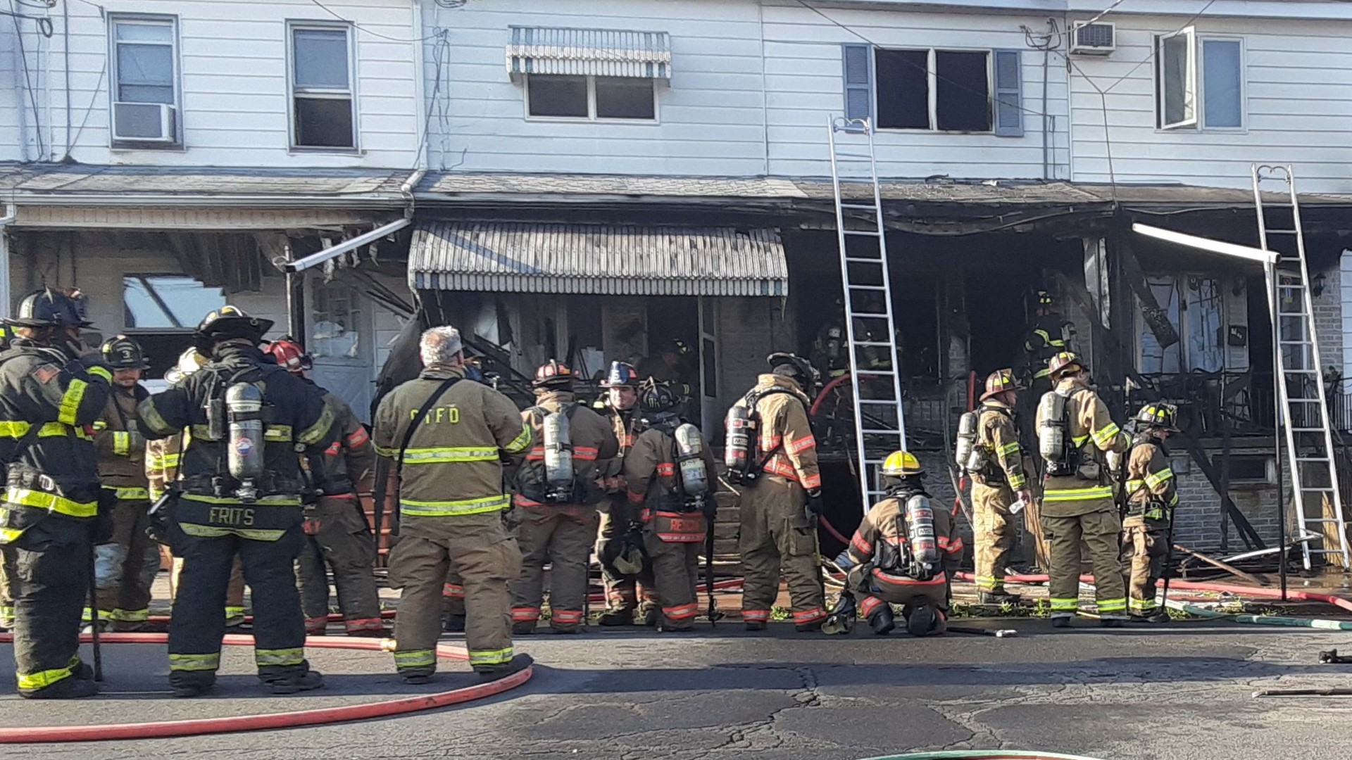 Crews were called to a fire that damaged several row homes just before 7am Thursday morning.