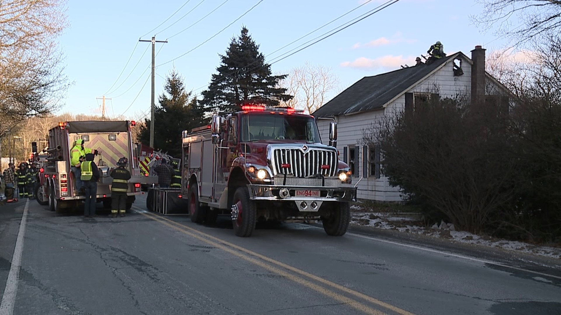 Flames broke out around 3 p.m. Sunday along Roosevelt Highway in Canaan Township.